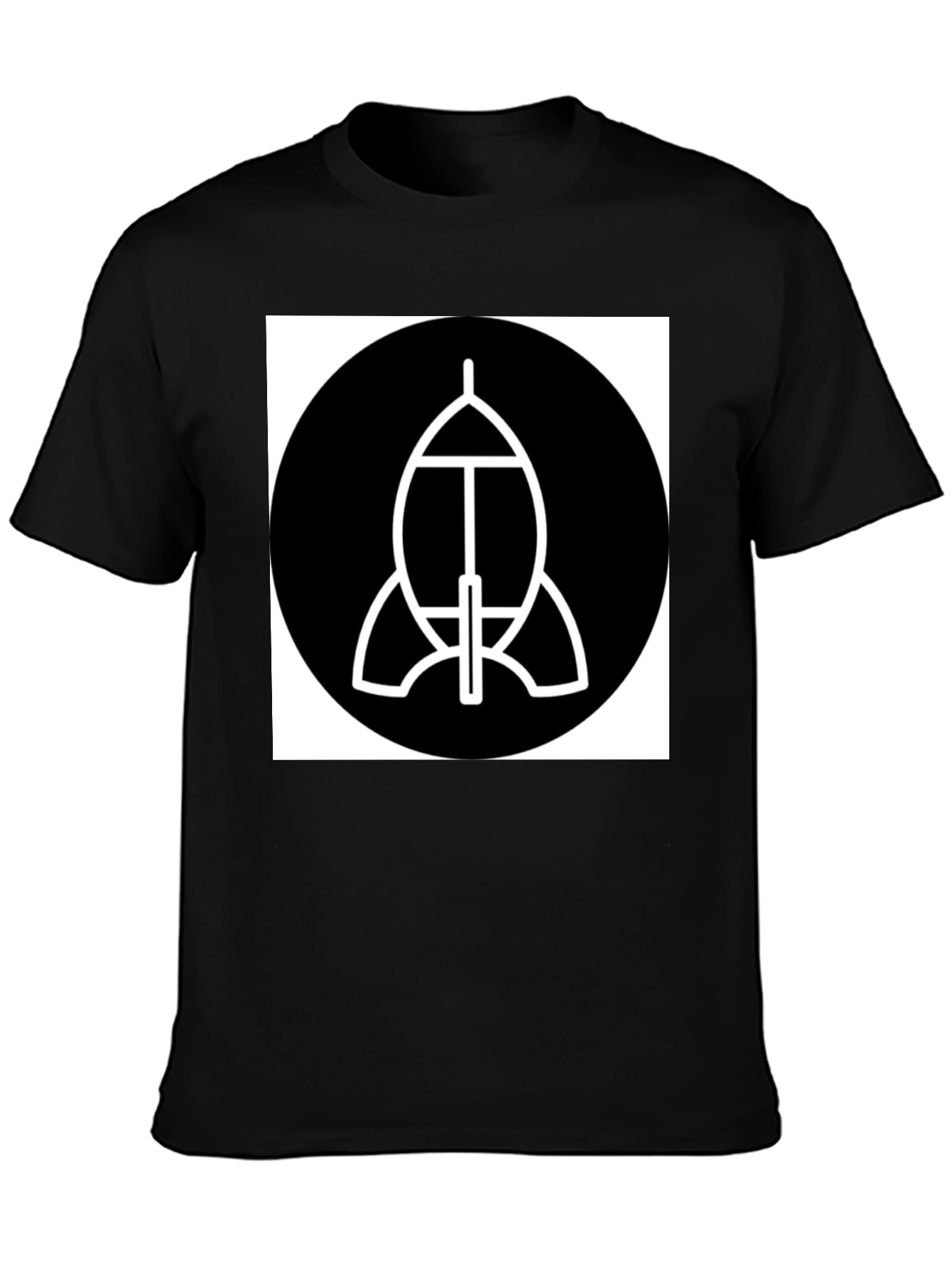 Abstract Spacecraft Graphic Black T-Shirt
