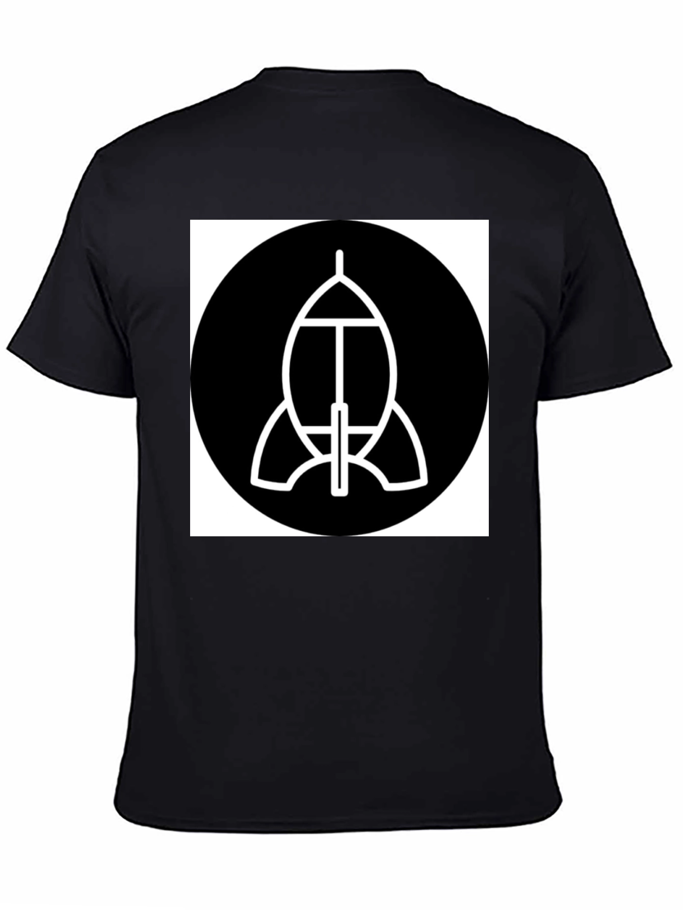 Abstract Spacecraft Graphic Black T-Shirt