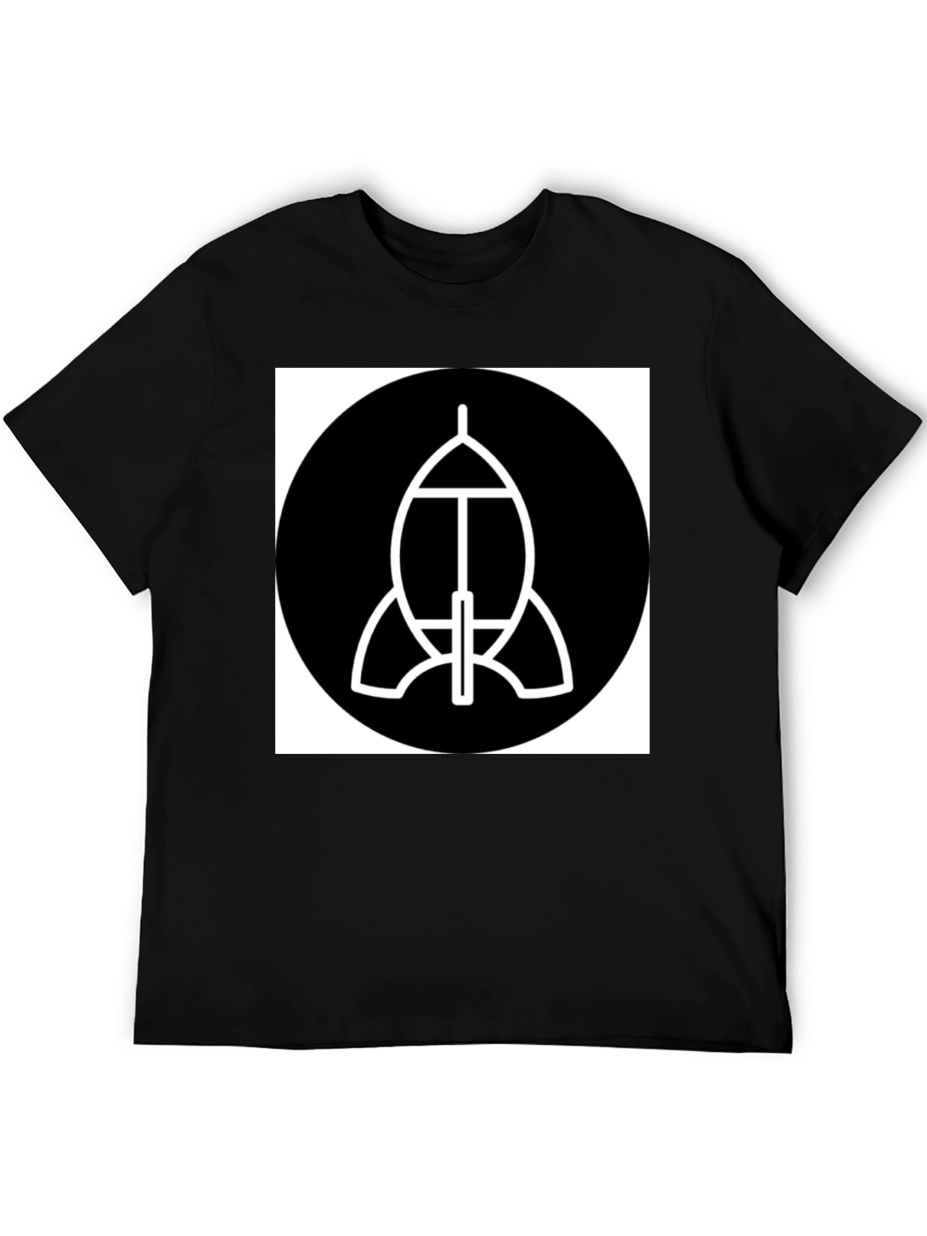 Abstract Spacecraft Graphic Black T-Shirt
