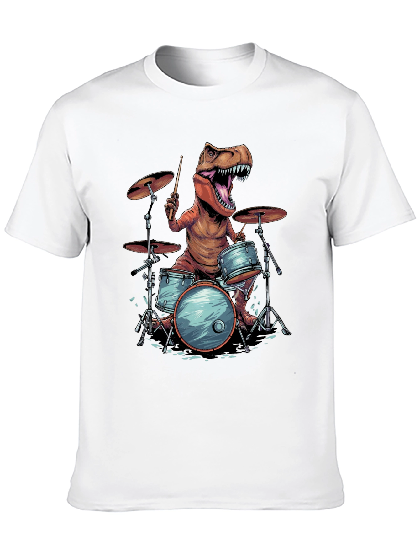 Dino Drummer T-Shirt - Rock and Rawr!