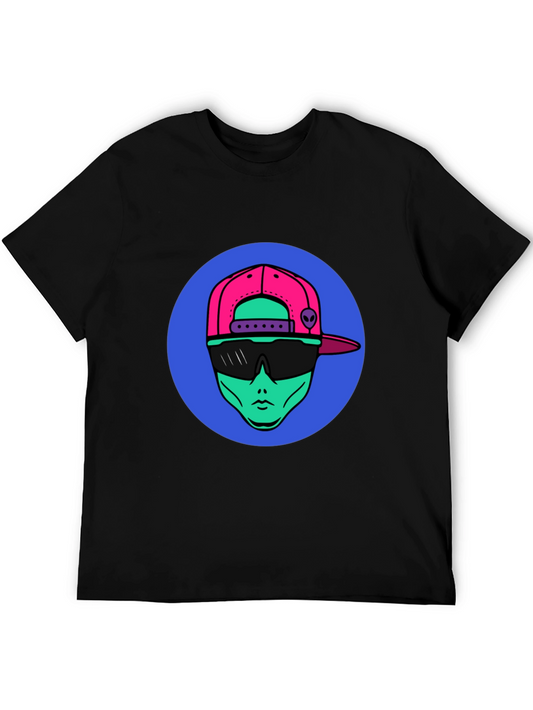 Cool Alien Graphic Tee - Trendy Black T-Shirt