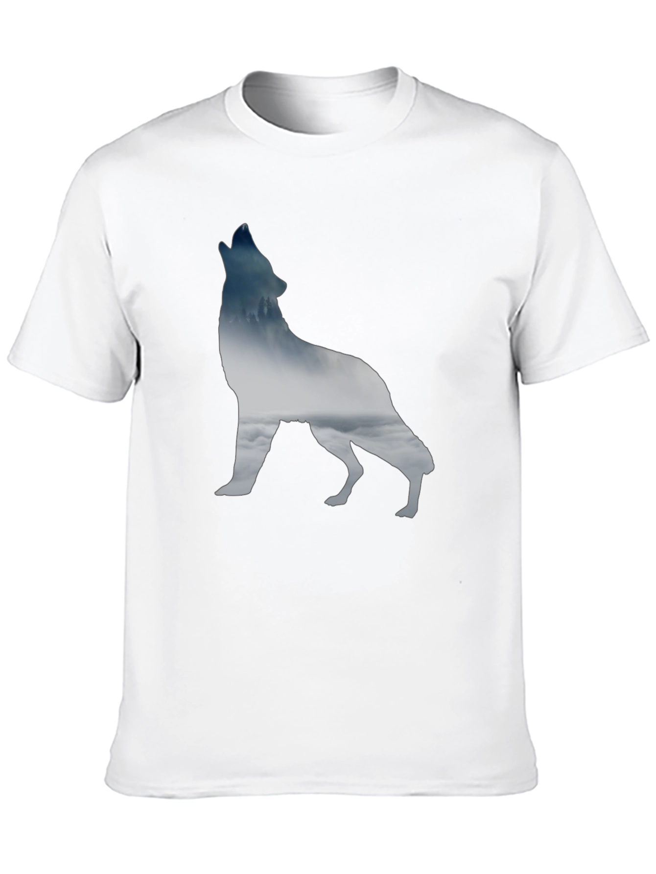 Wolf Silhouette Graphic Tee - Black