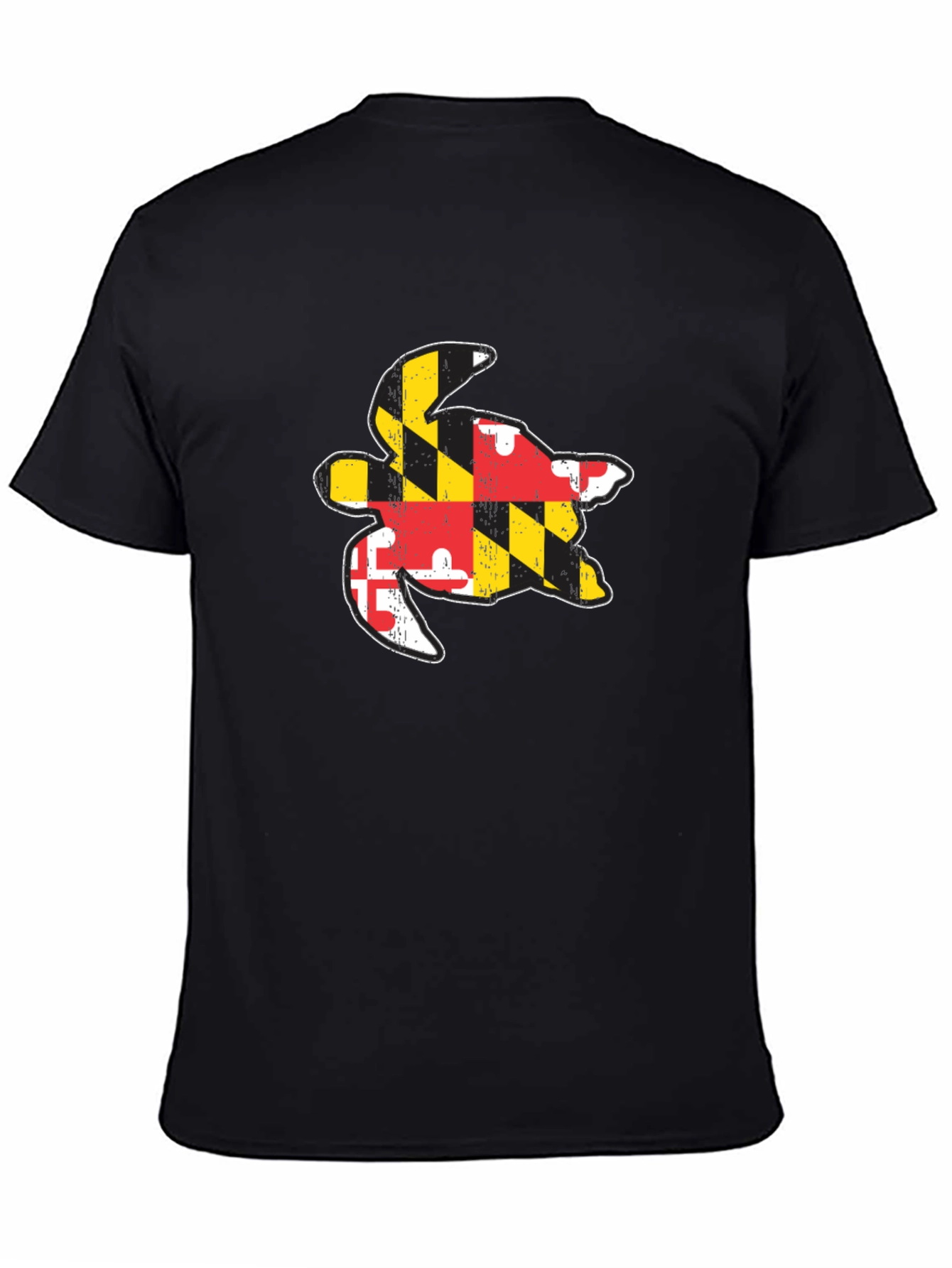 Maryland Flag Turtle Black T-Shirt