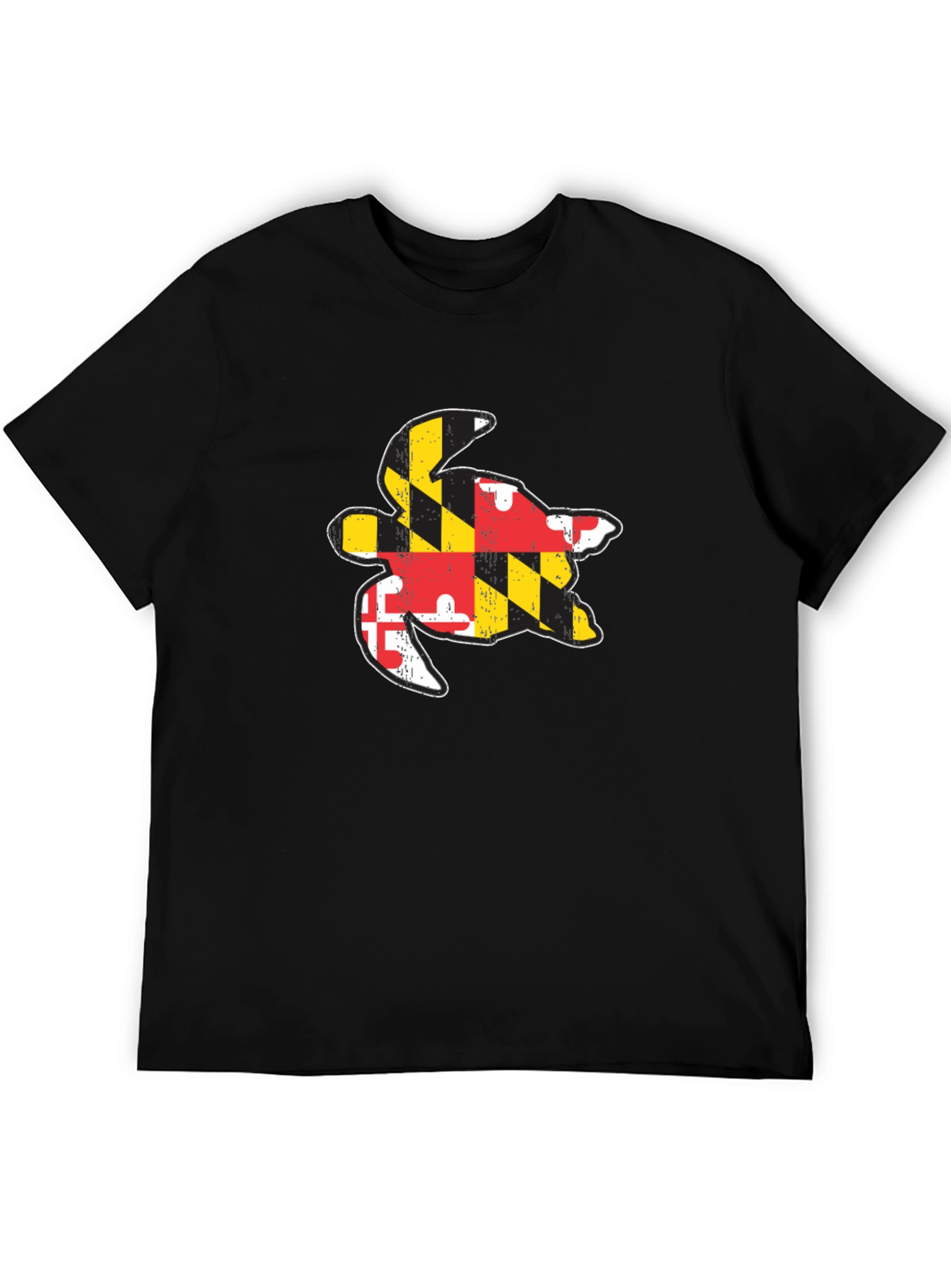 Maryland Flag Turtle Black T-Shirt
