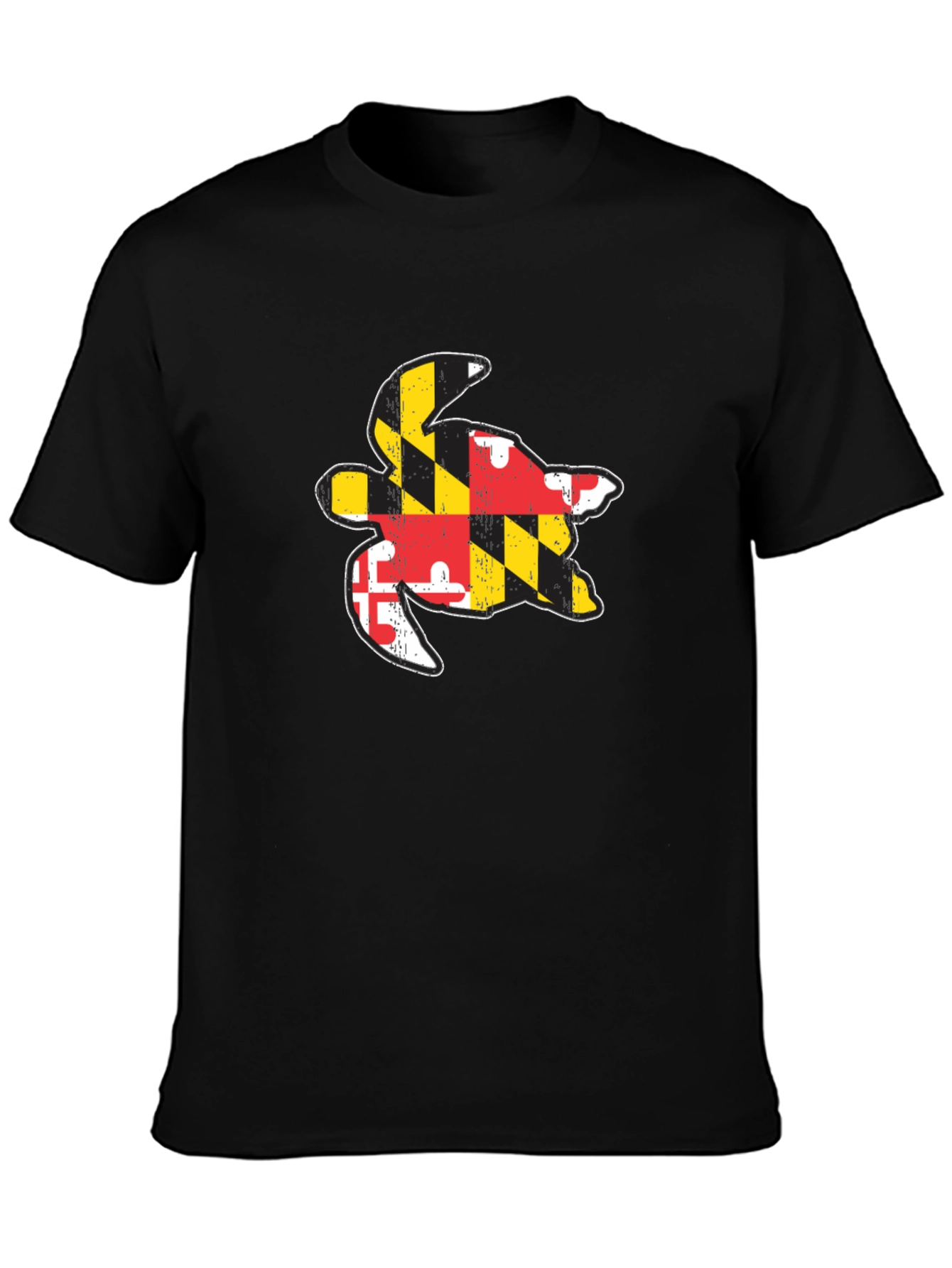 Maryland Flag Turtle Black T-Shirt