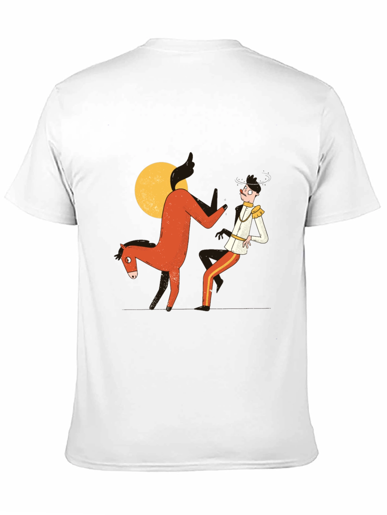 Humorous Horse & Rider Graphic T-Shirt