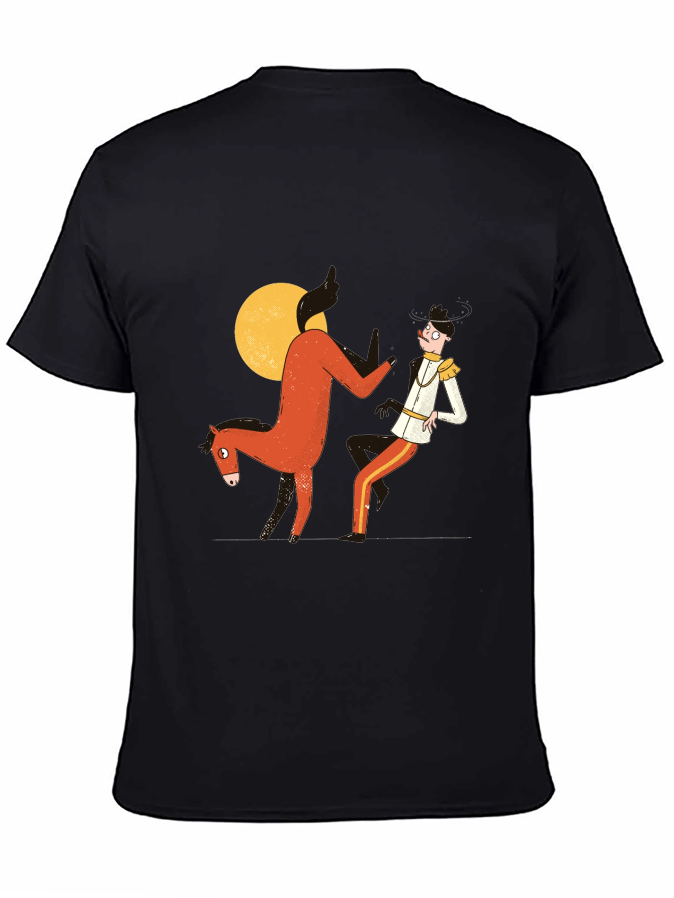 Humorous Horse & Rider Graphic T-Shirt