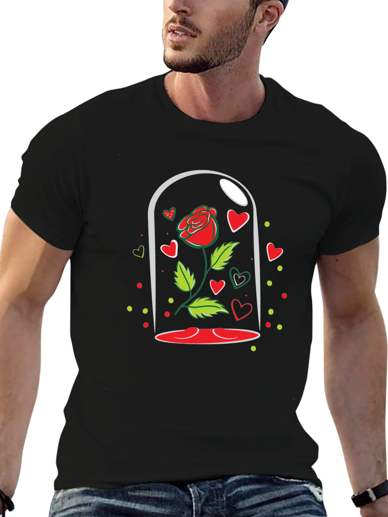 Enchanted Rose Black T-Shirt