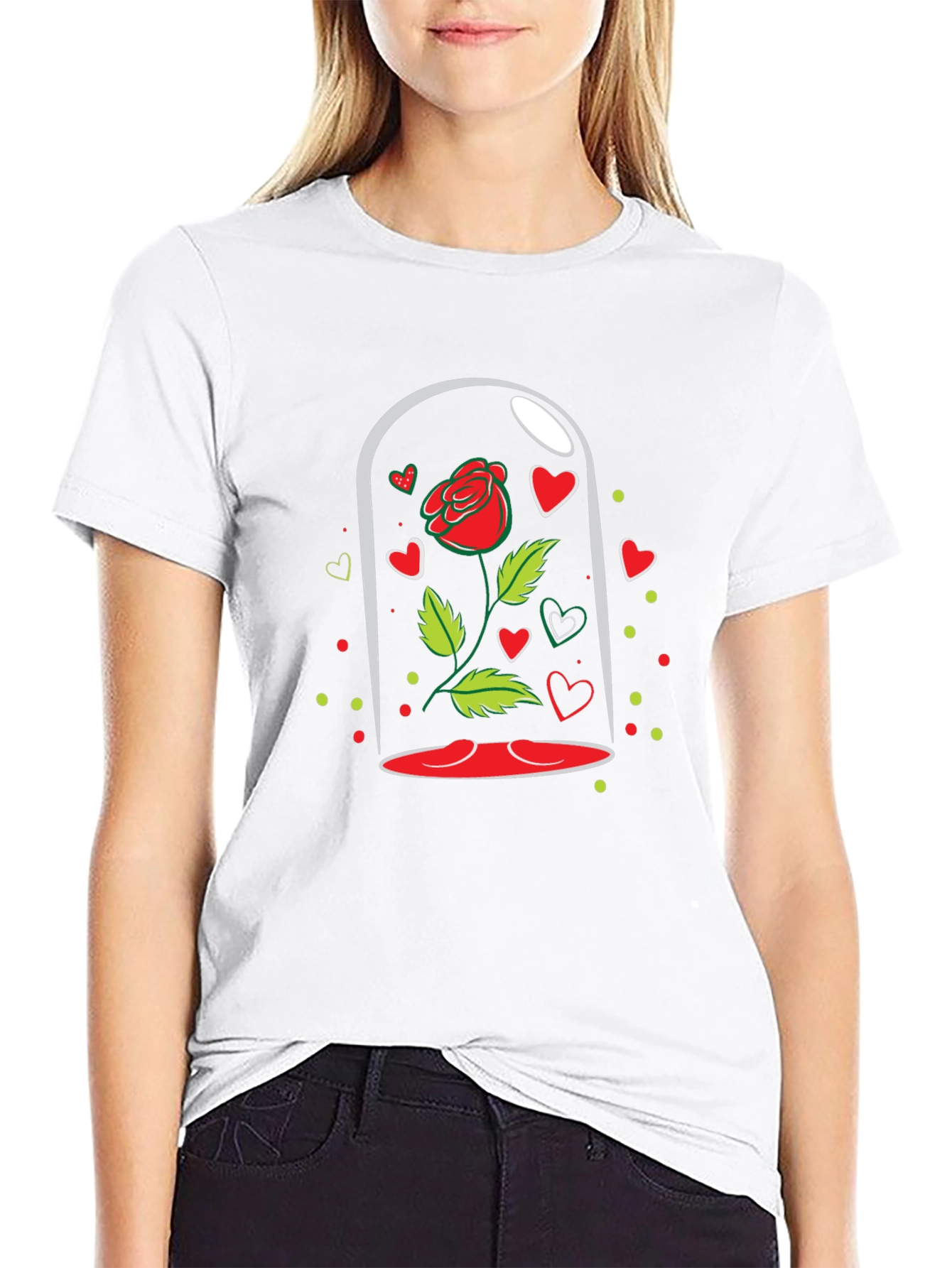Enchanted Rose Black T-Shirt