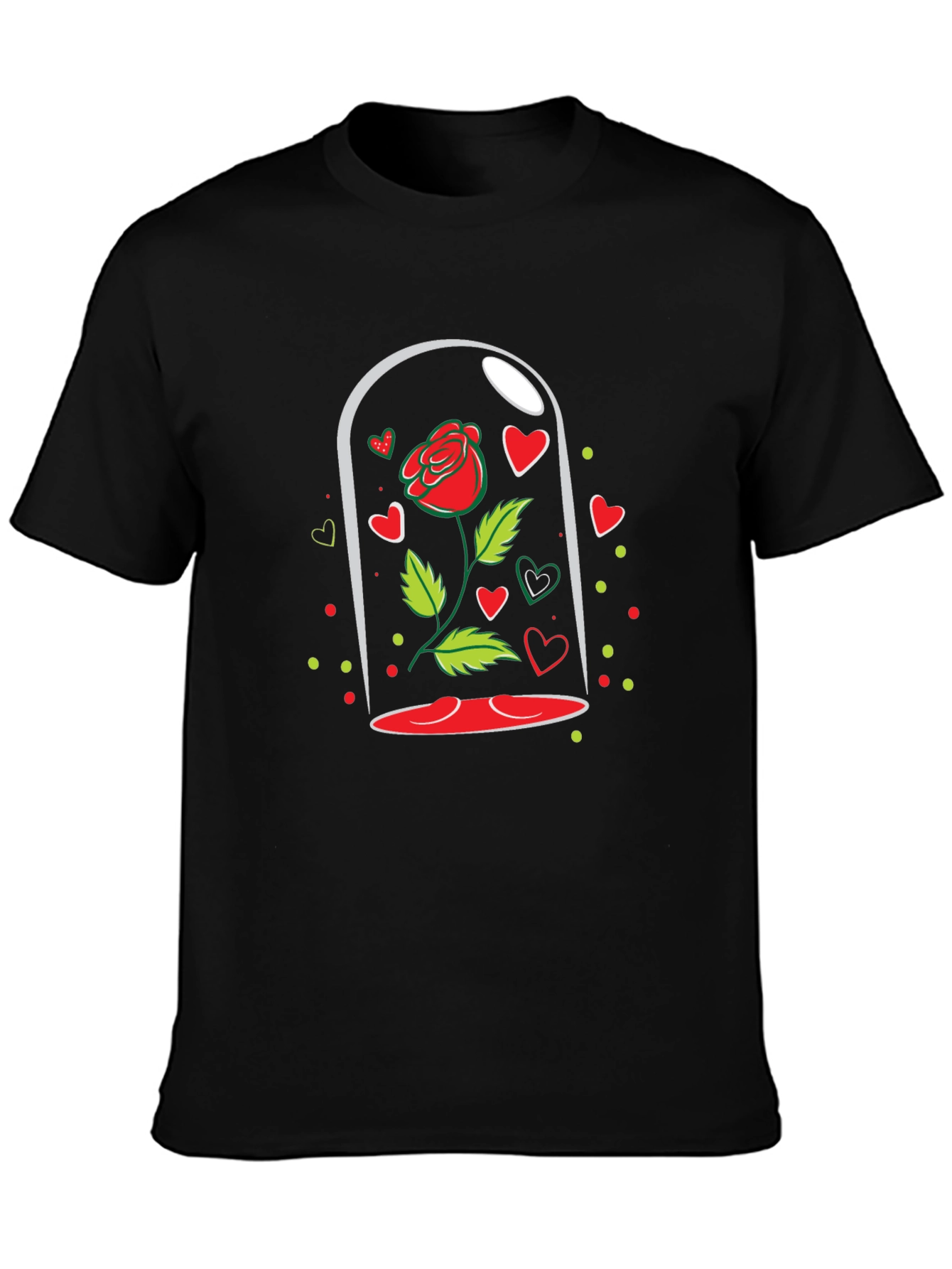 Enchanted Rose Black T-Shirt