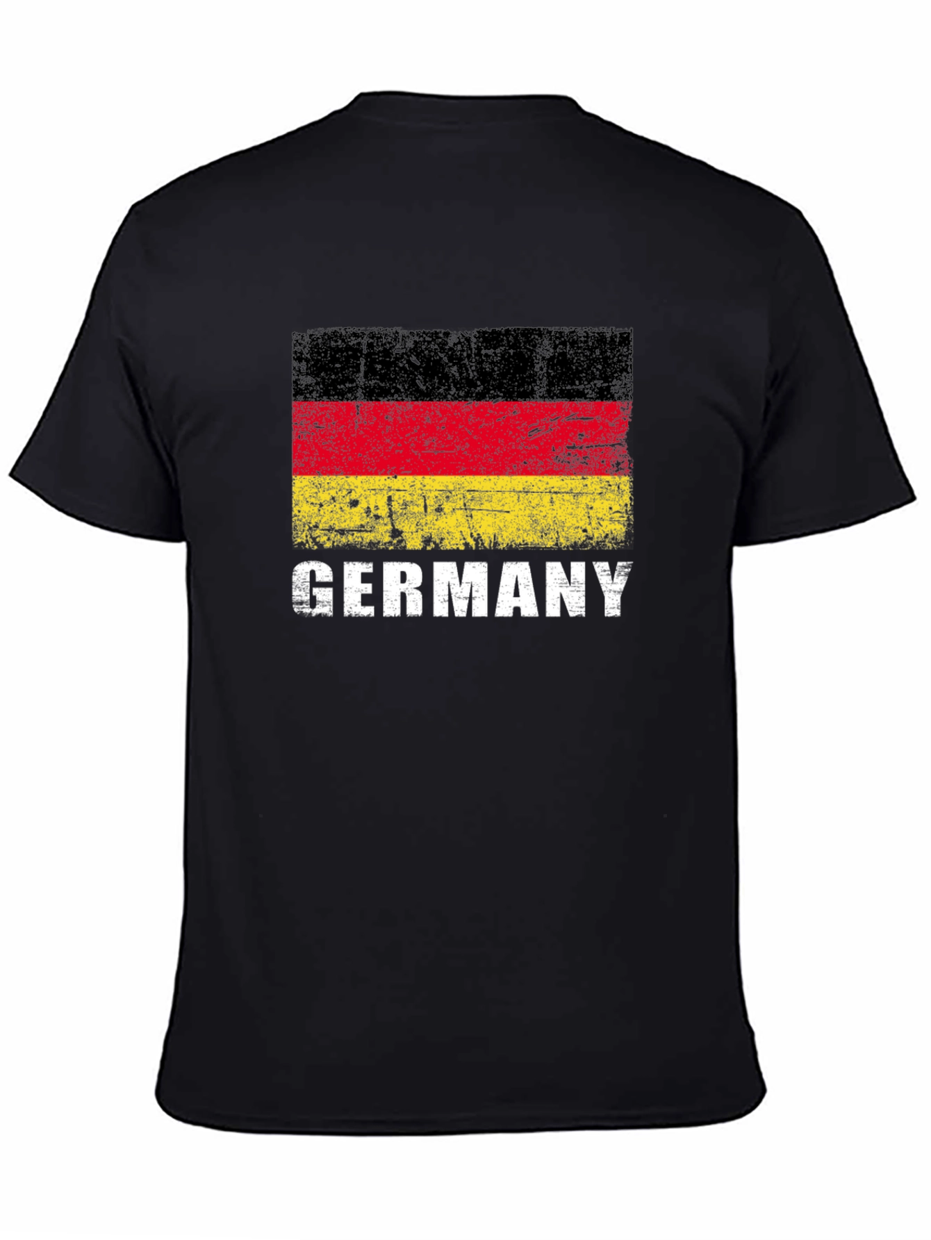 Germany Flag Graphic Tee - Black Cotton T-Shirt