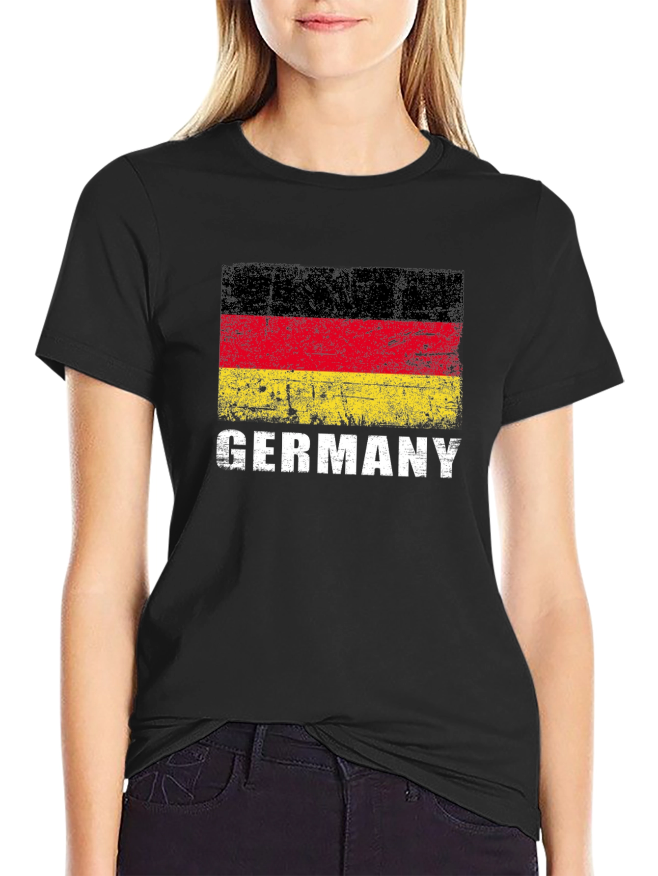 Germany Flag Graphic Tee - Black Cotton T-Shirt