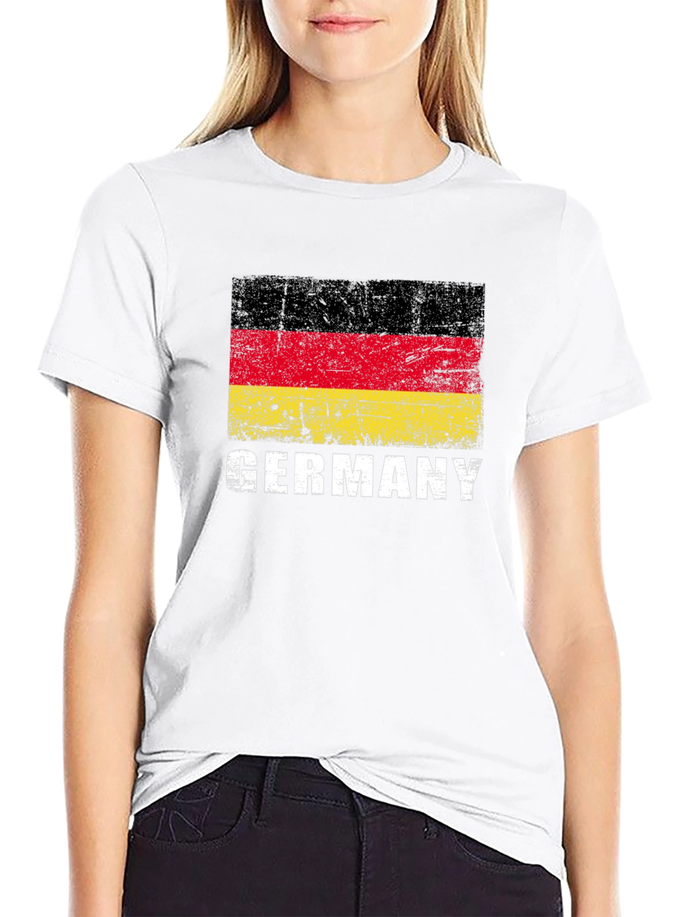 Germany Flag Graphic Tee - Black Cotton T-Shirt