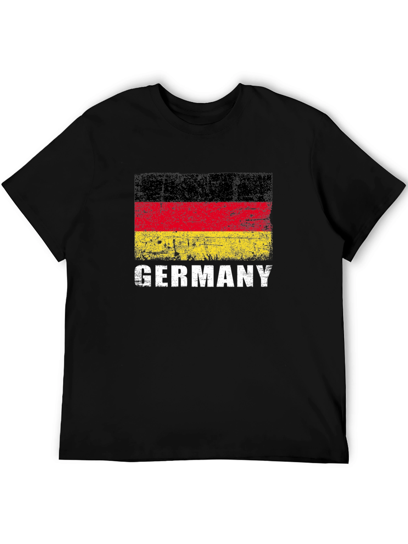 Germany Flag Graphic Tee - Black Cotton T-Shirt