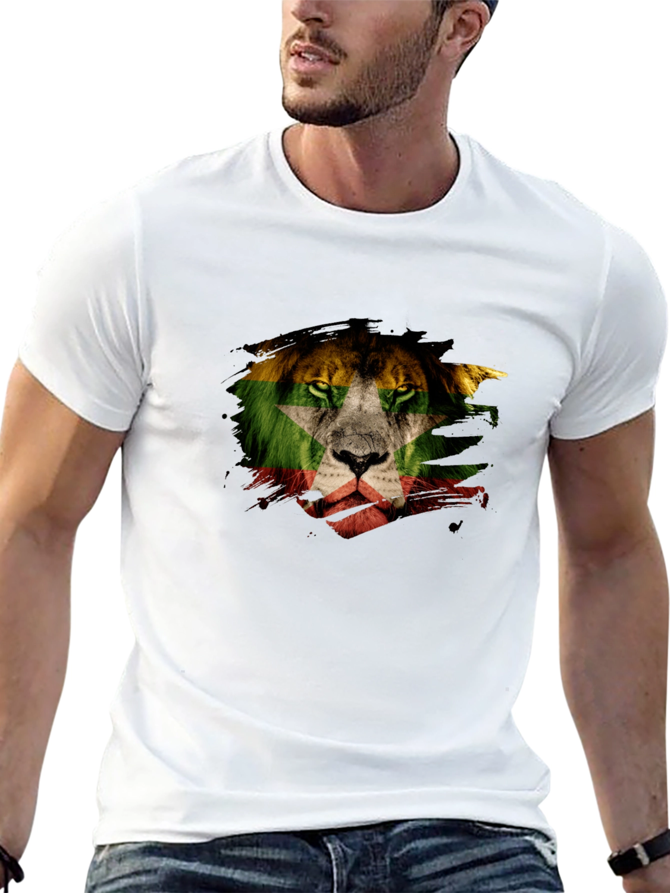 Lion Flag Graphic T-Shirt - Modern Style