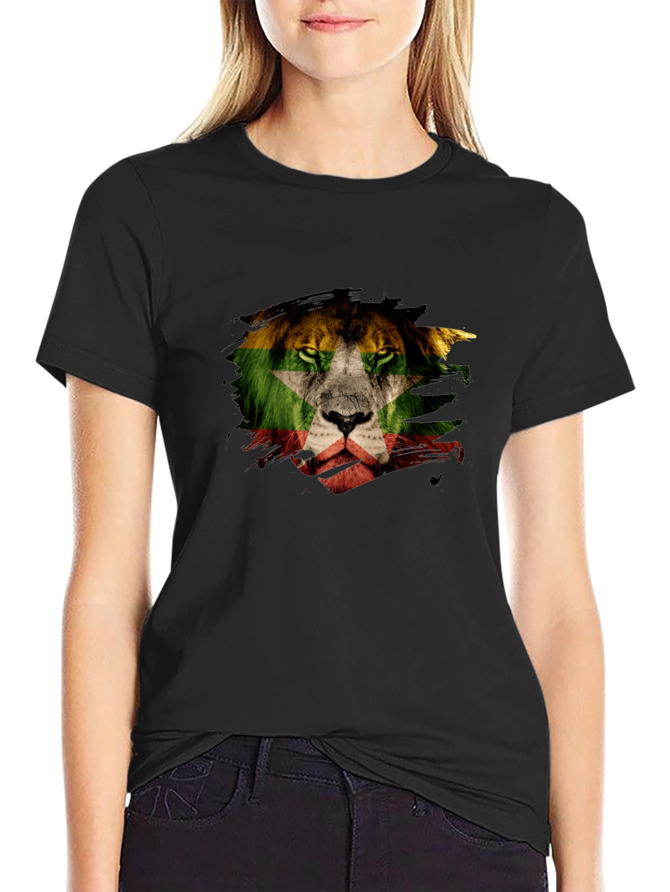 Lion Flag Graphic T-Shirt - Modern Style