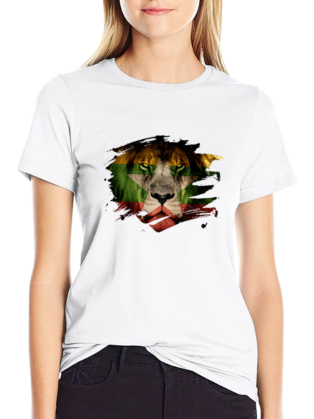 Lion Flag Graphic T-Shirt - Modern Style