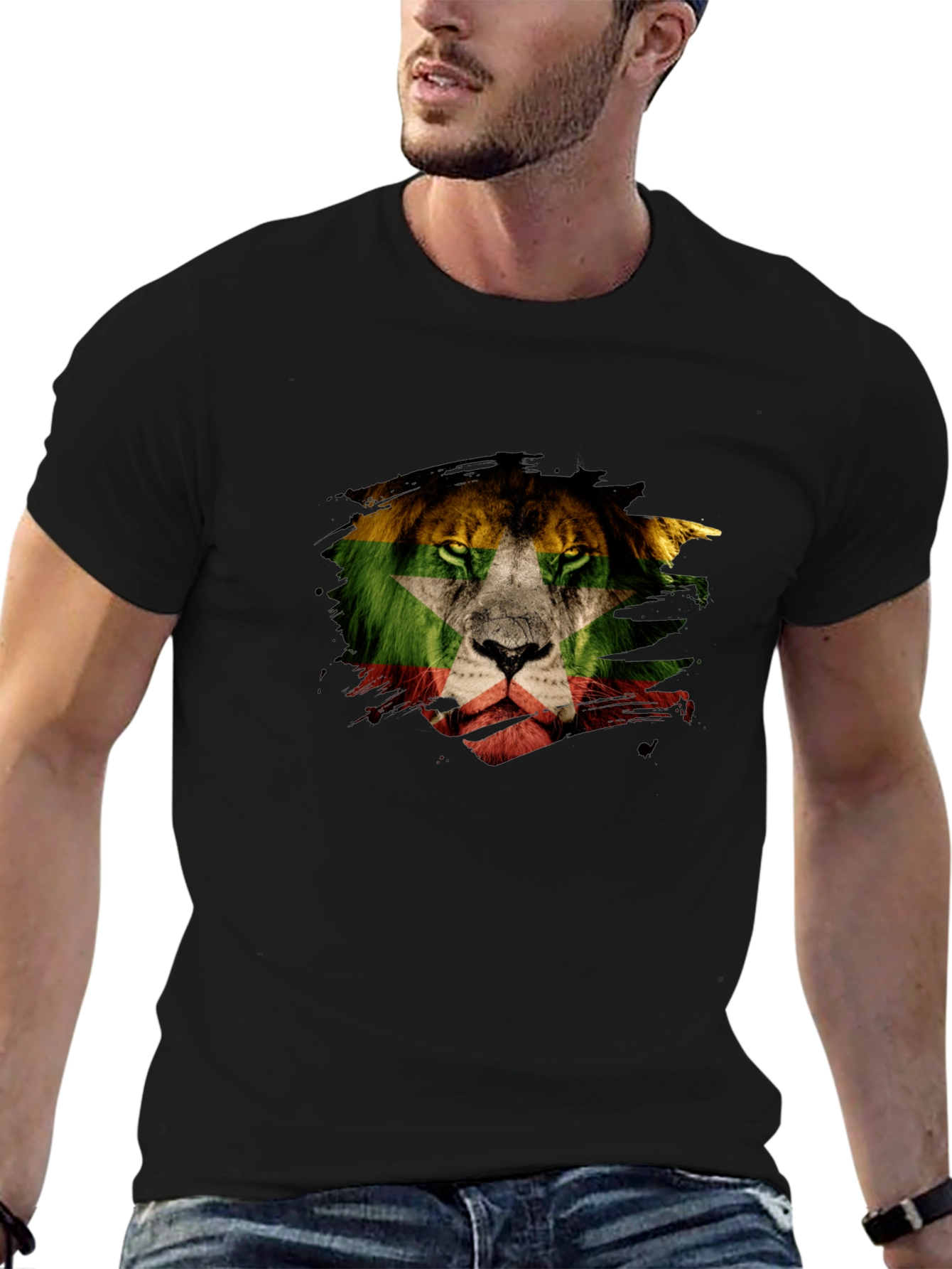 Lion Flag Graphic T-Shirt - Modern Style