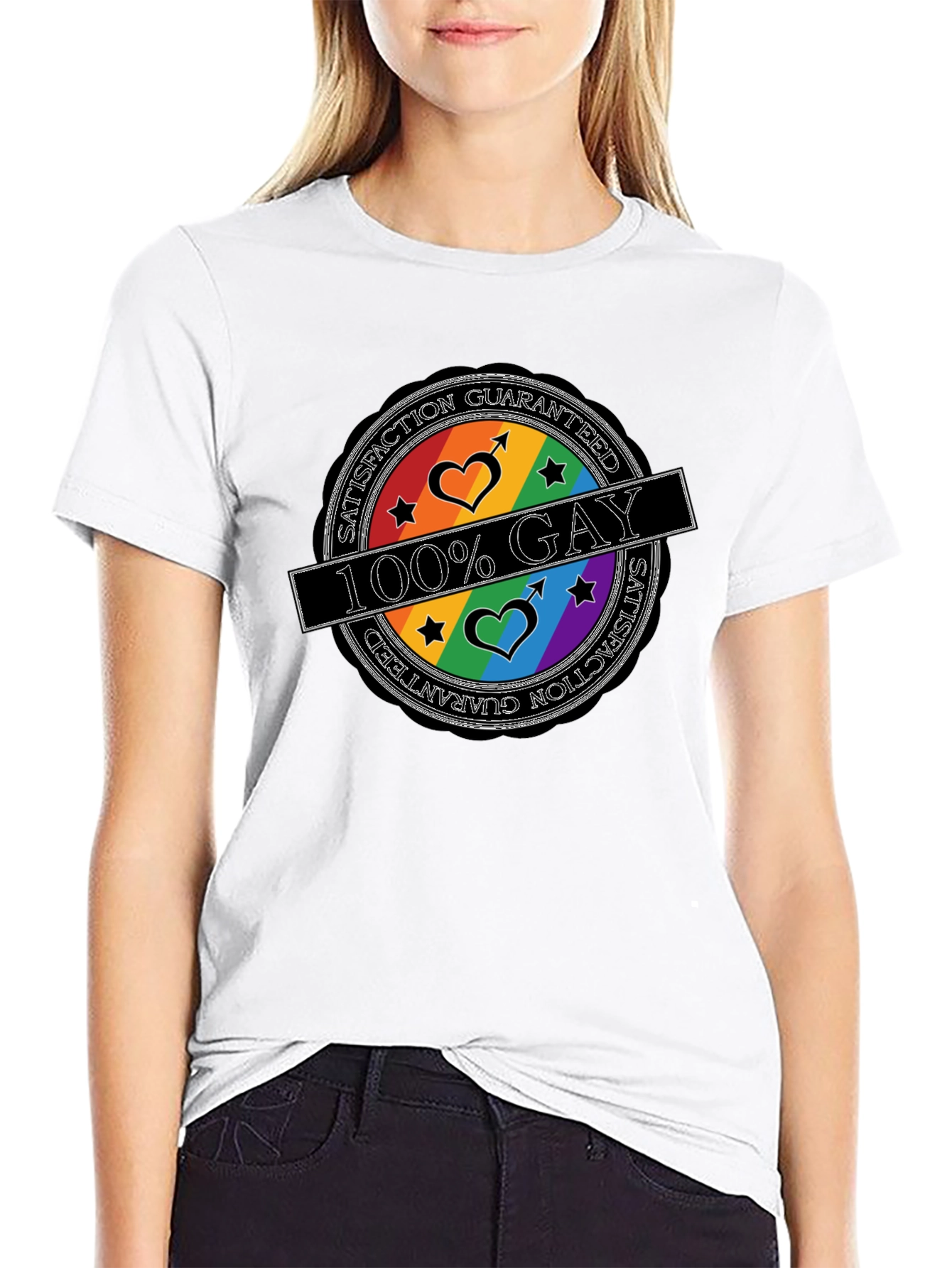 100% Gay Pride T-Shirt - Satisfaction Guaranteed
