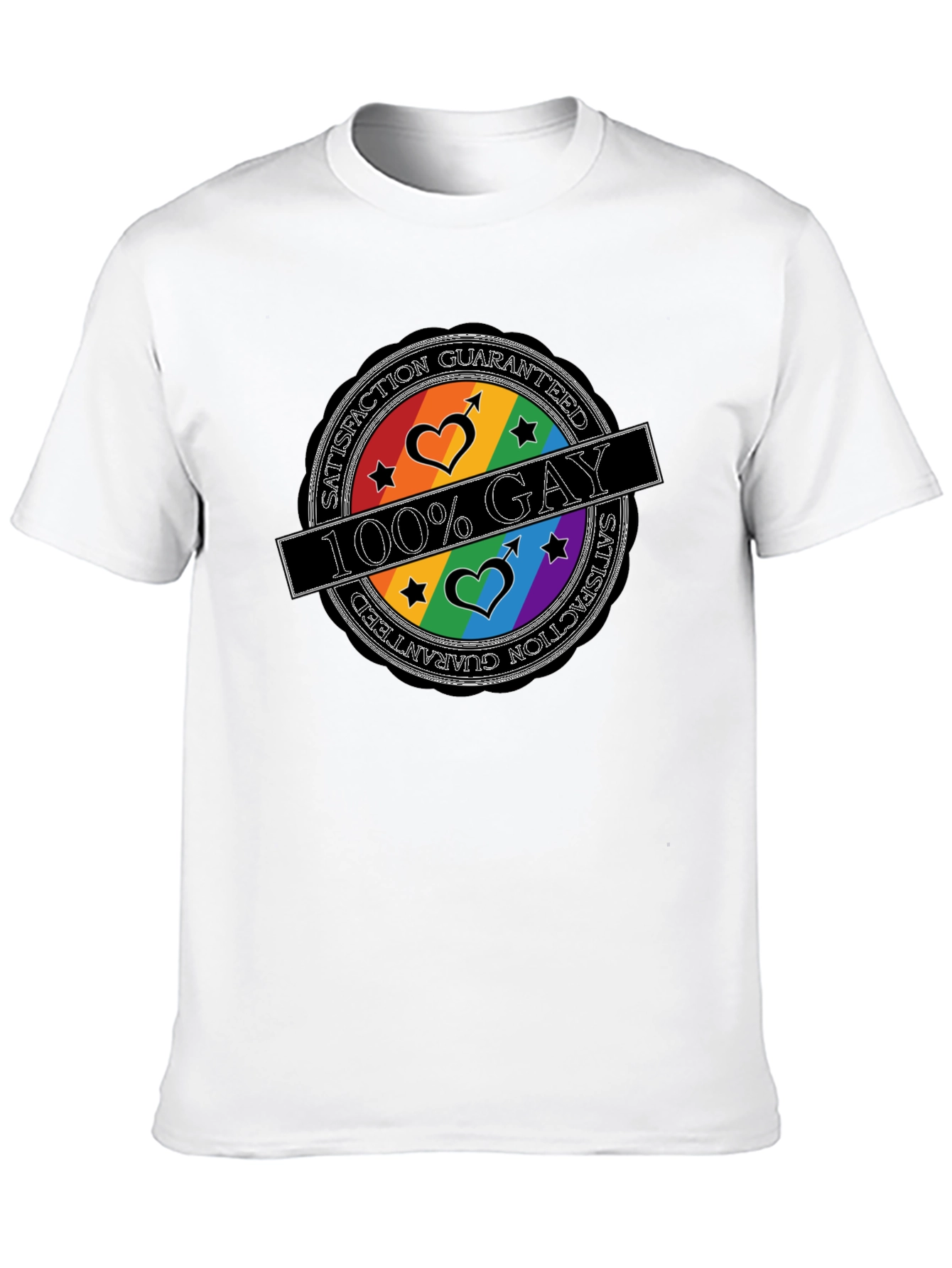 100% Gay Pride T-Shirt - Satisfaction Guaranteed