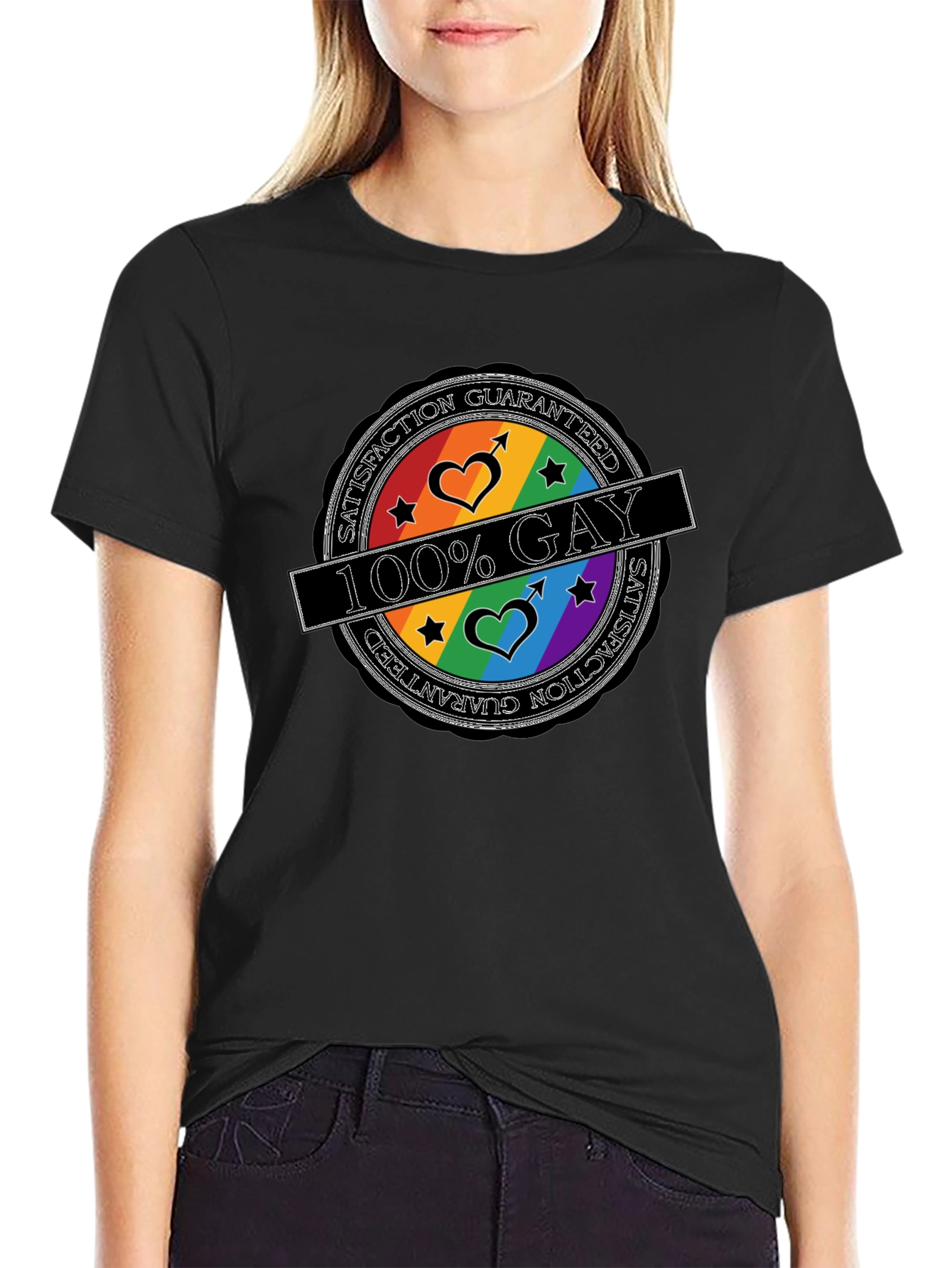 100% Gay Pride T-Shirt - Satisfaction Guaranteed