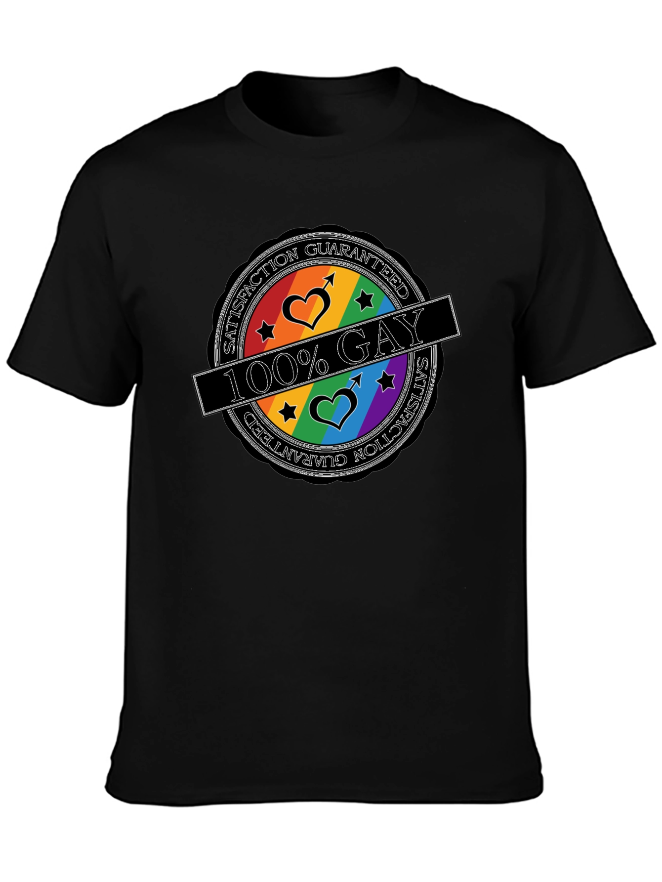 100% Gay Pride T-Shirt - Satisfaction Guaranteed