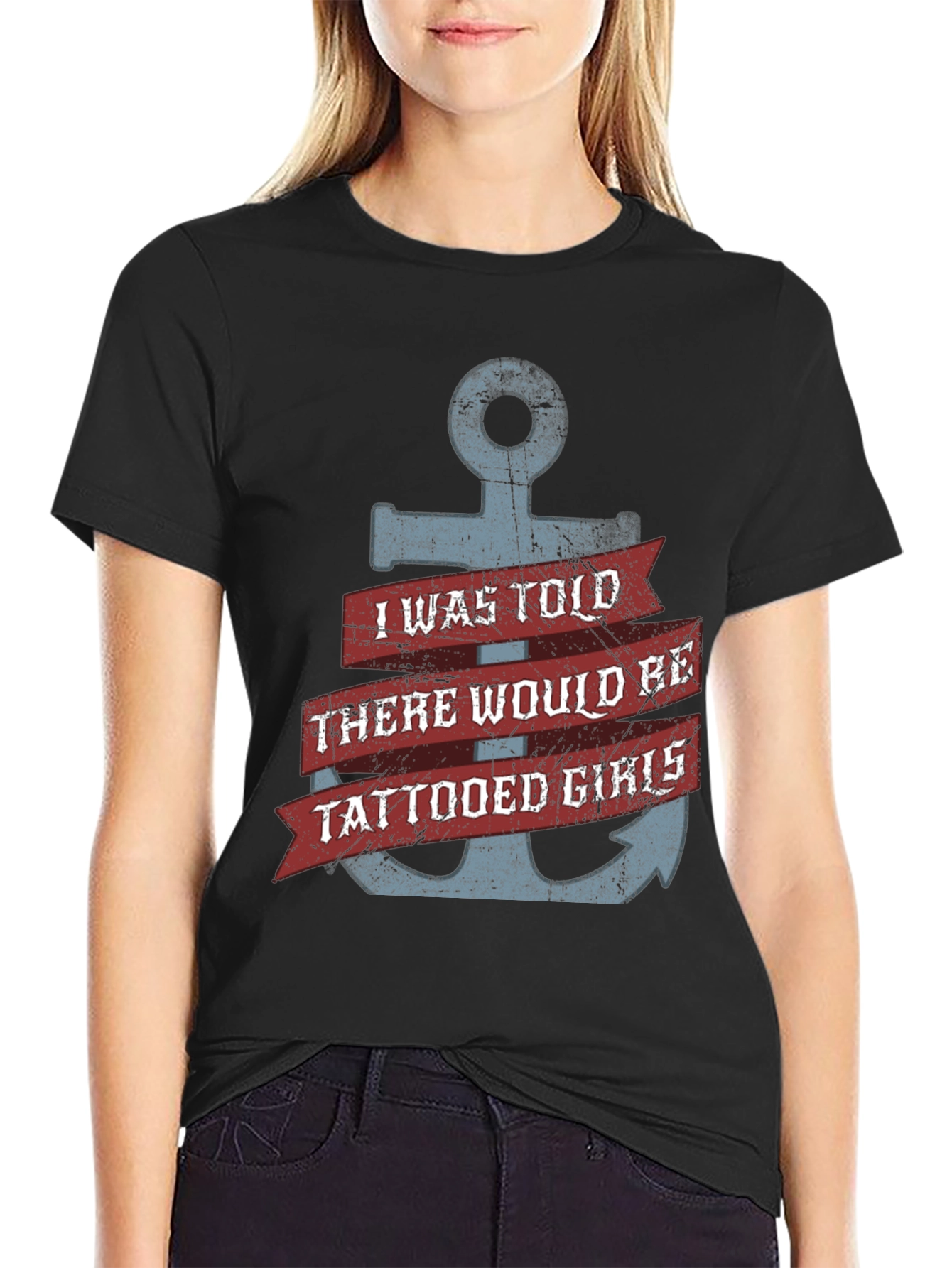 Tattooed Girls Anchor T-Shirt - Funny Graphic Tee