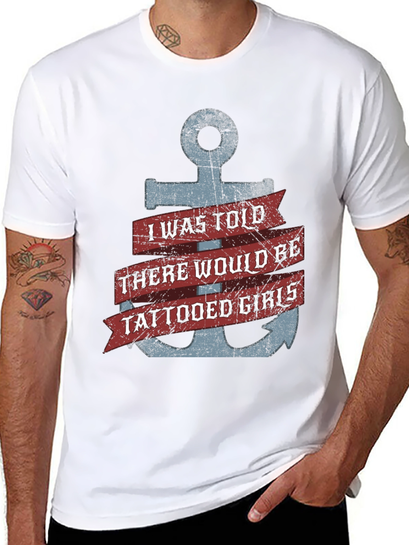 Tattooed Girls Anchor T-Shirt - Funny Graphic Tee