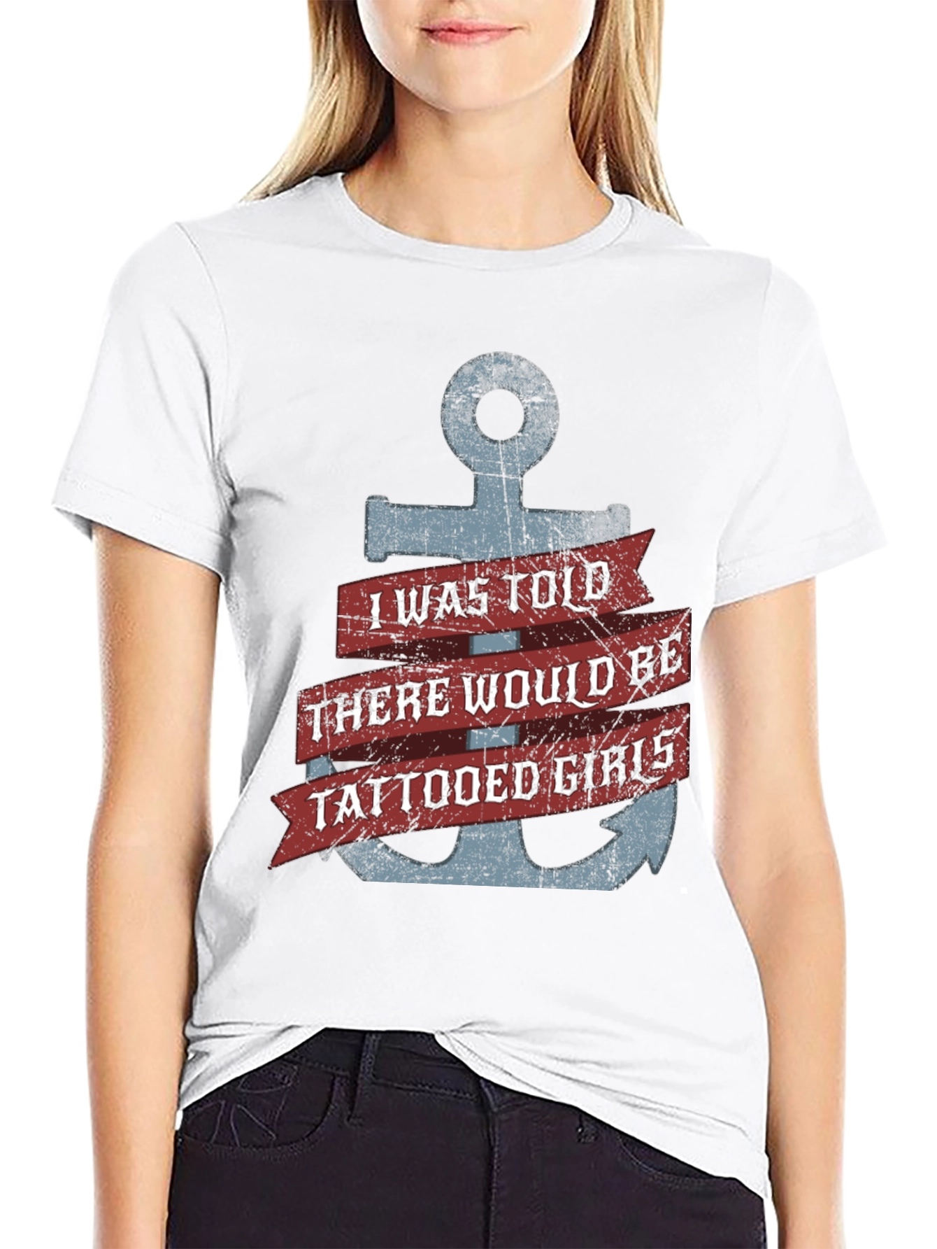 Tattooed Girls Anchor T-Shirt - Funny Graphic Tee