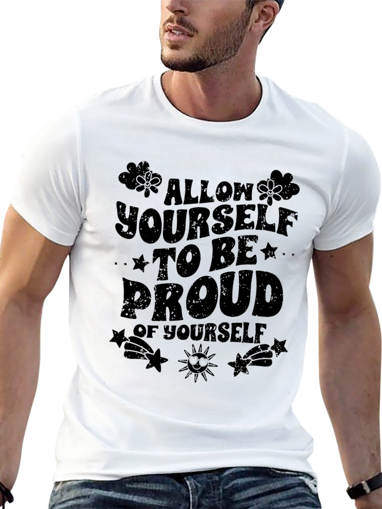 Proud Yourself Black Graphic Tee