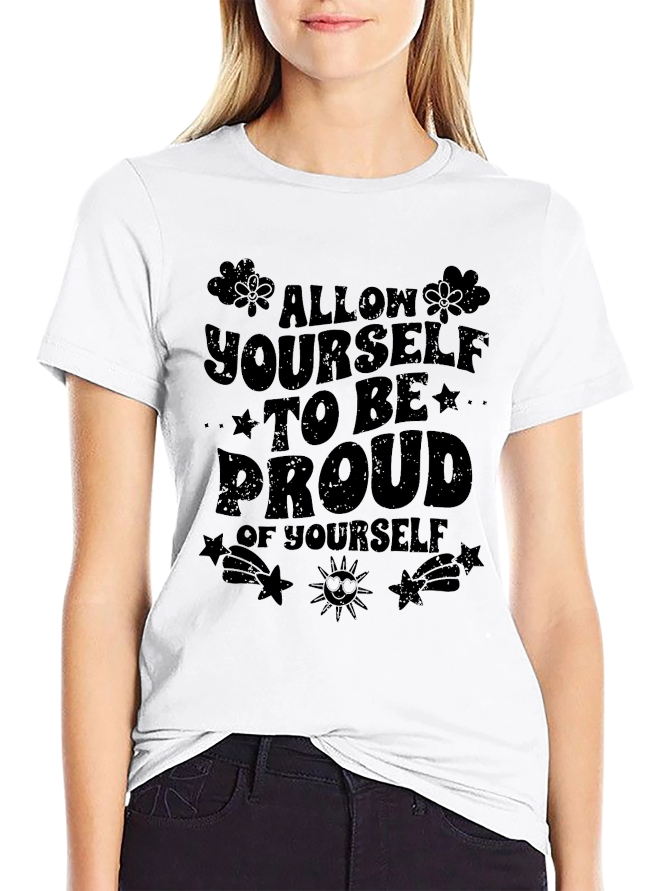 Proud Yourself Black Graphic Tee