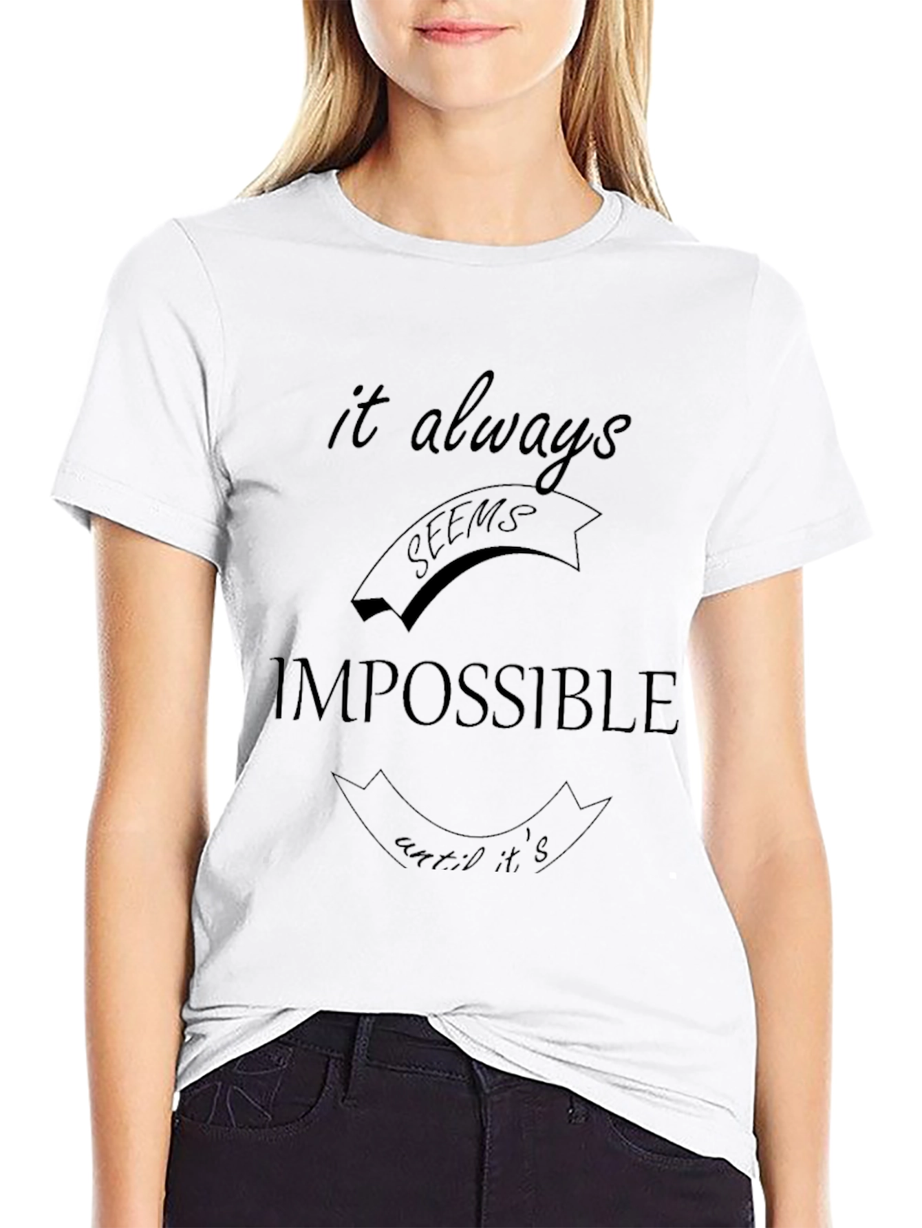 Impossible Slogan Black T-Shirt