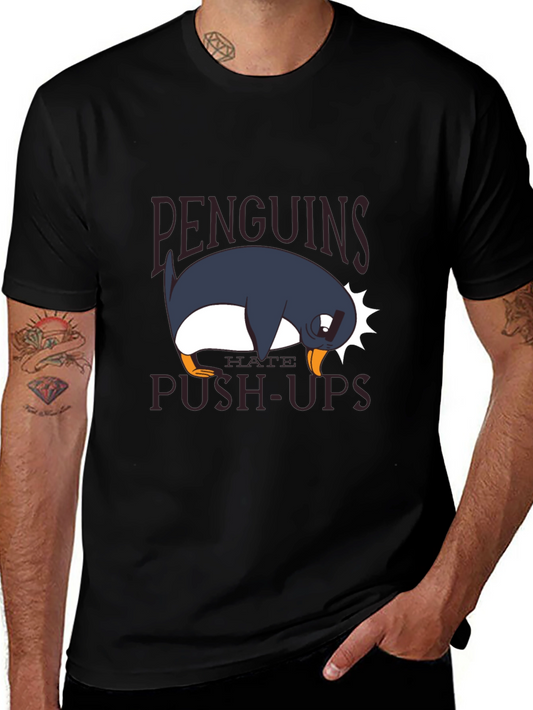 Penguins Hate Push-Ups Black T-Shirt