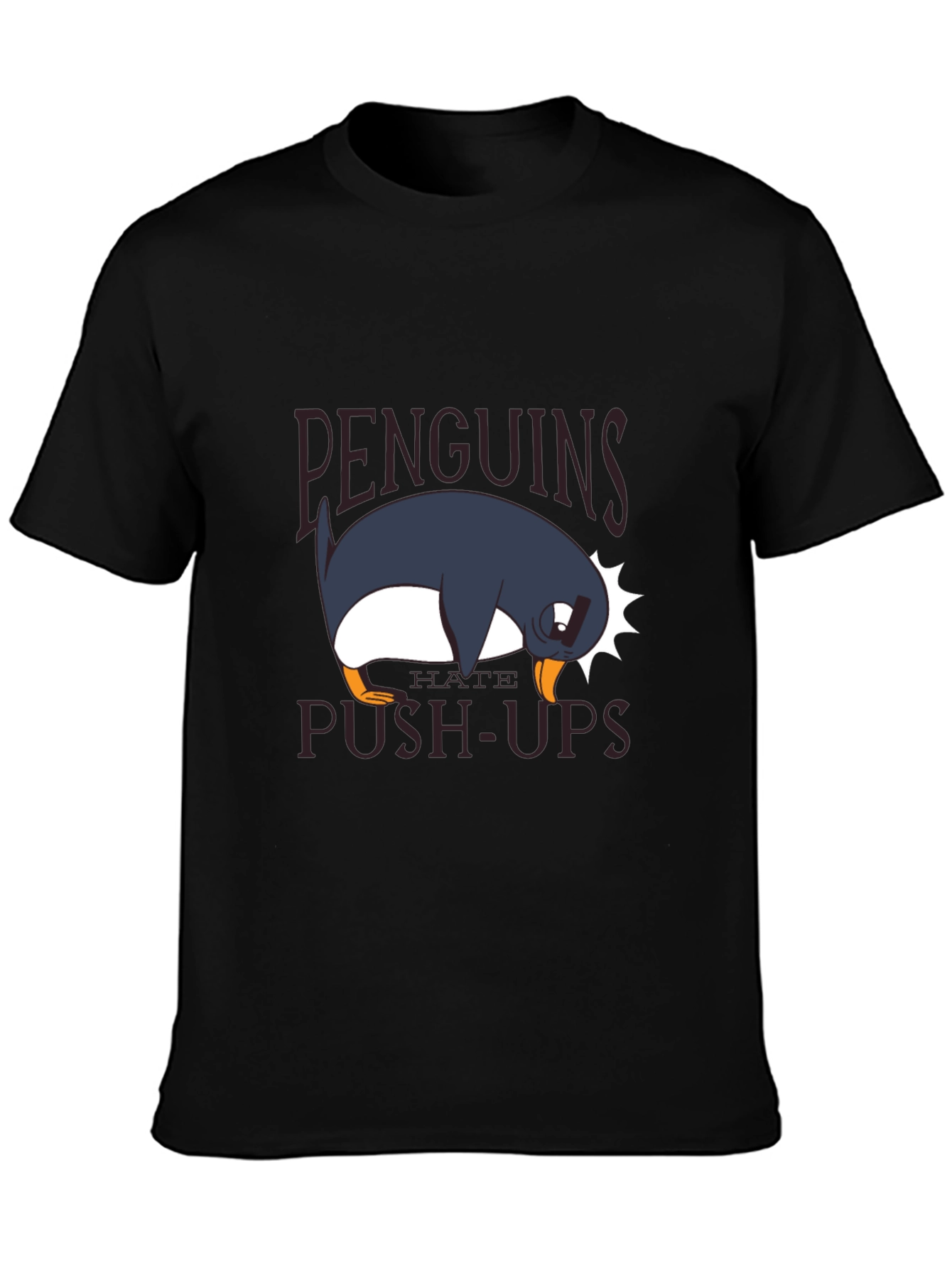 Penguins Hate Push-Ups Black T-Shirt