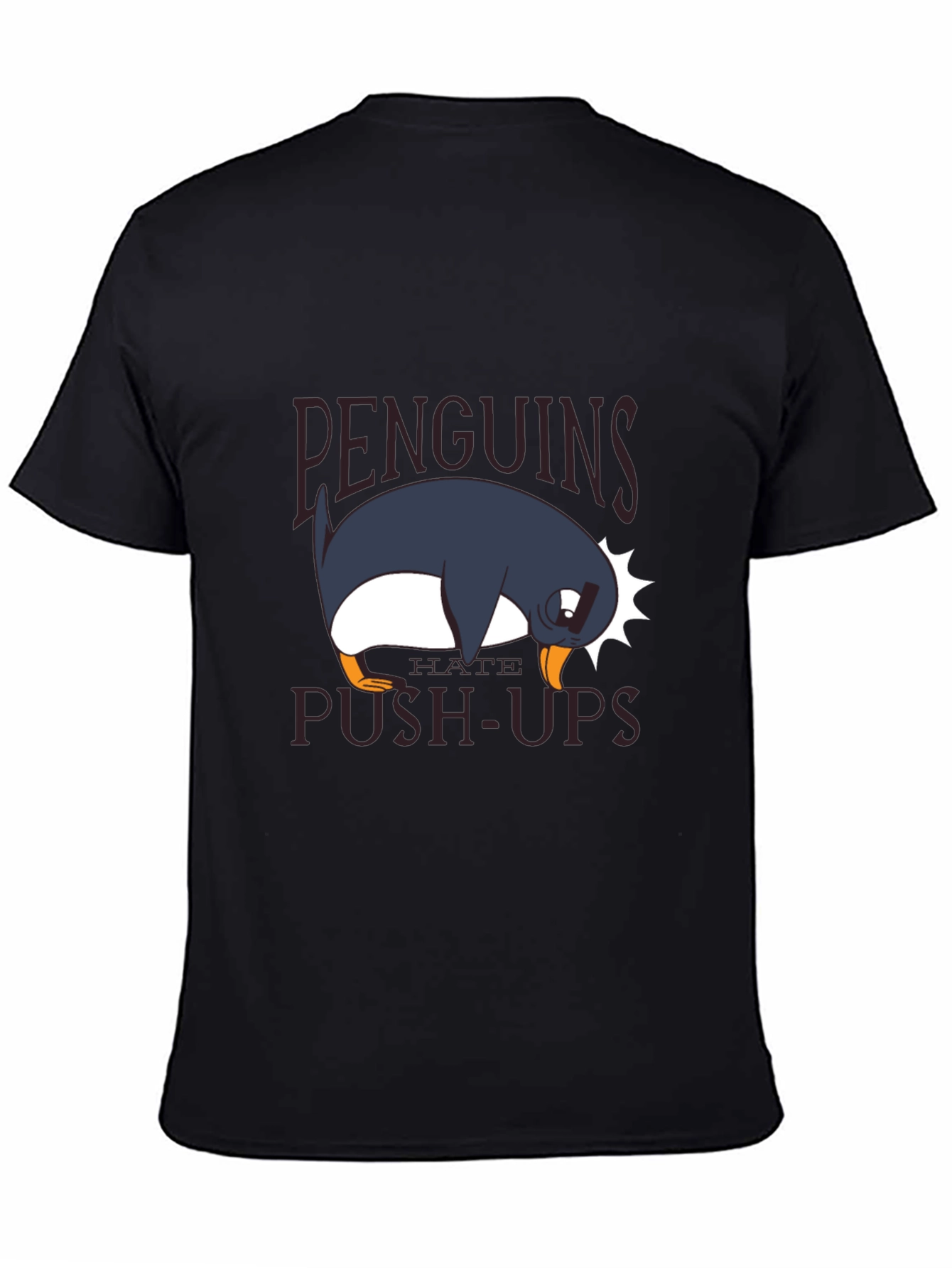 Penguins Hate Push-Ups Black T-Shirt