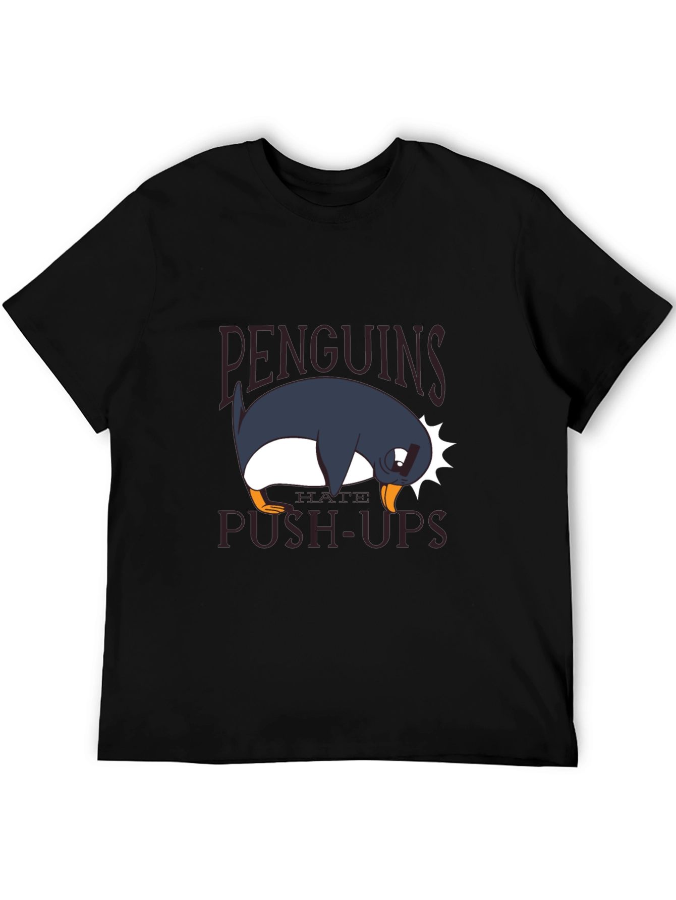 Penguins Hate Push-Ups Black T-Shirt