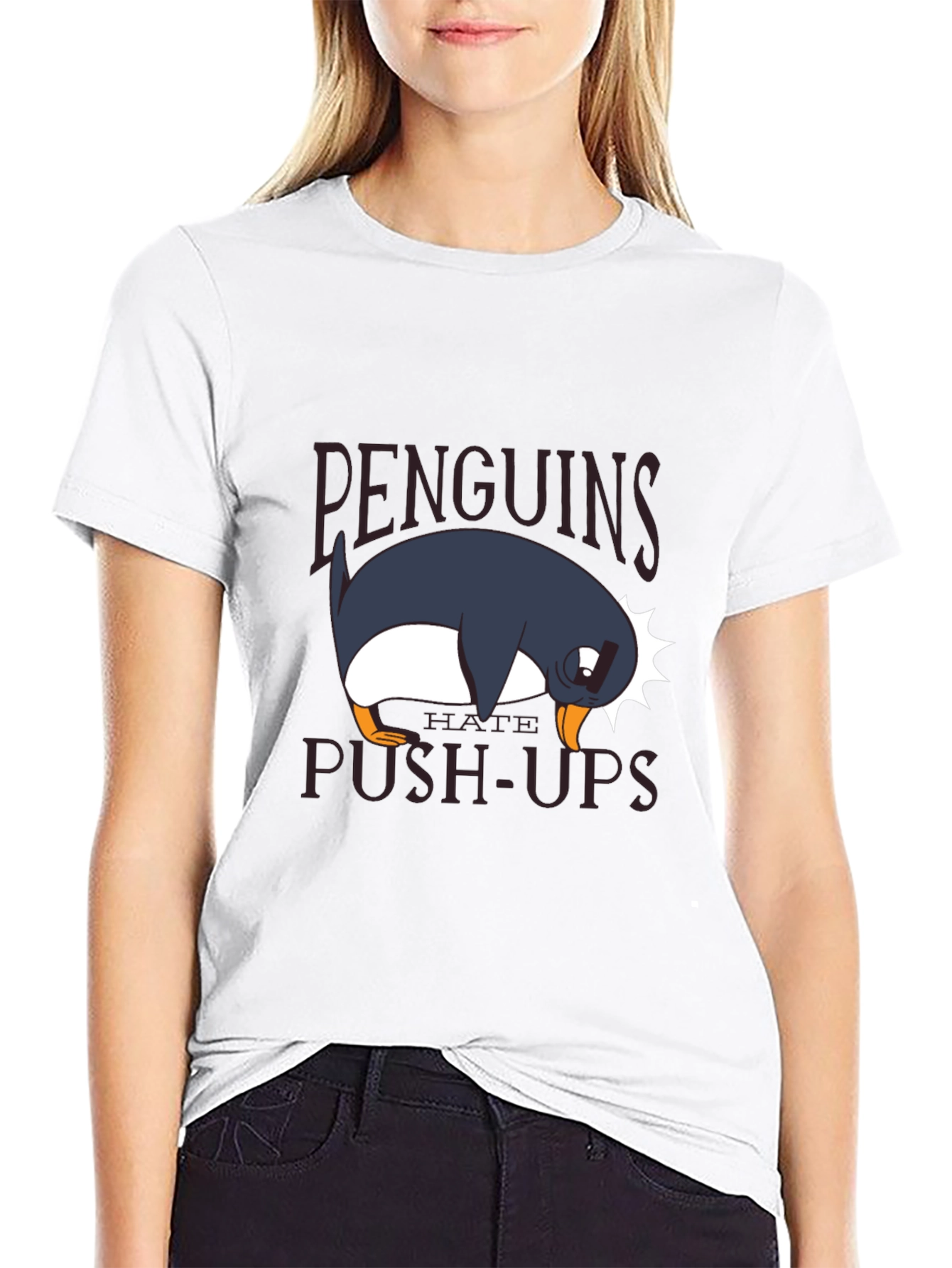 Penguins Hate Push-Ups Black T-Shirt