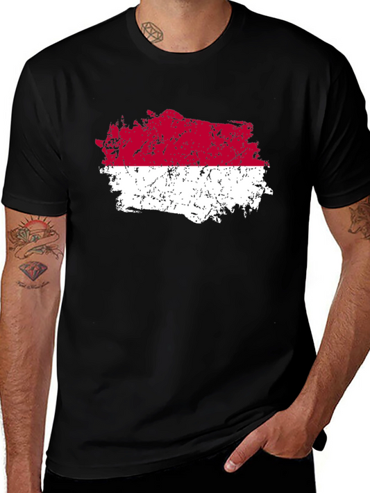 Indonesia Flag T-Shirt - Distressed Graphic Tee