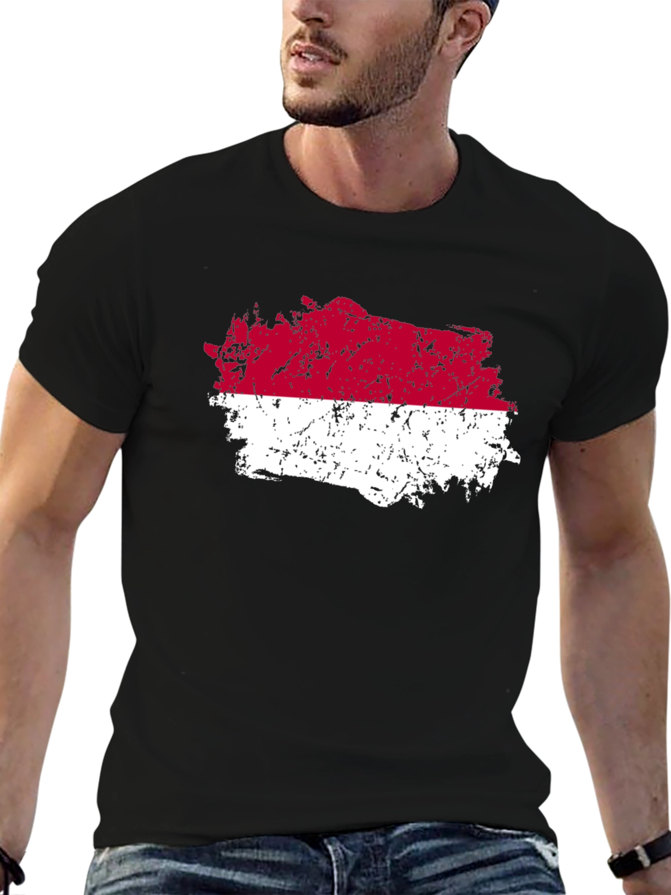 Indonesia Flag T-Shirt - Distressed Graphic Tee
