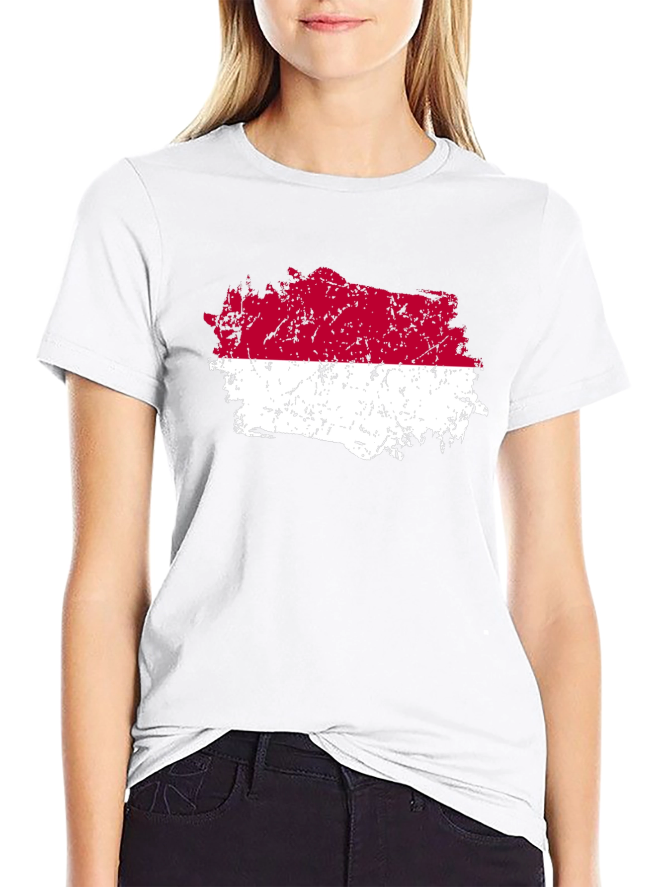 Indonesia Flag T-Shirt - Distressed Graphic Tee
