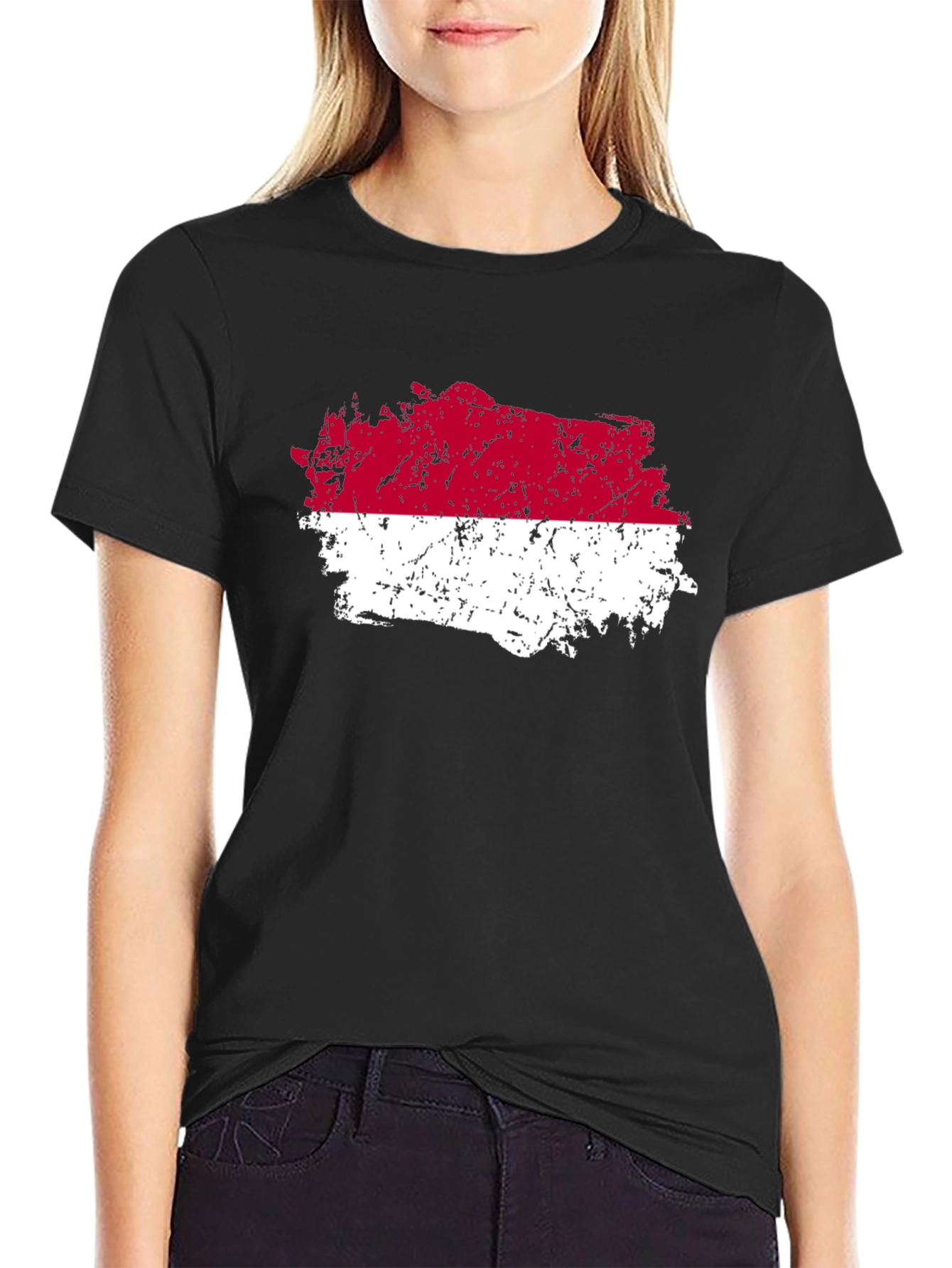 Indonesia Flag T-Shirt - Distressed Graphic Tee