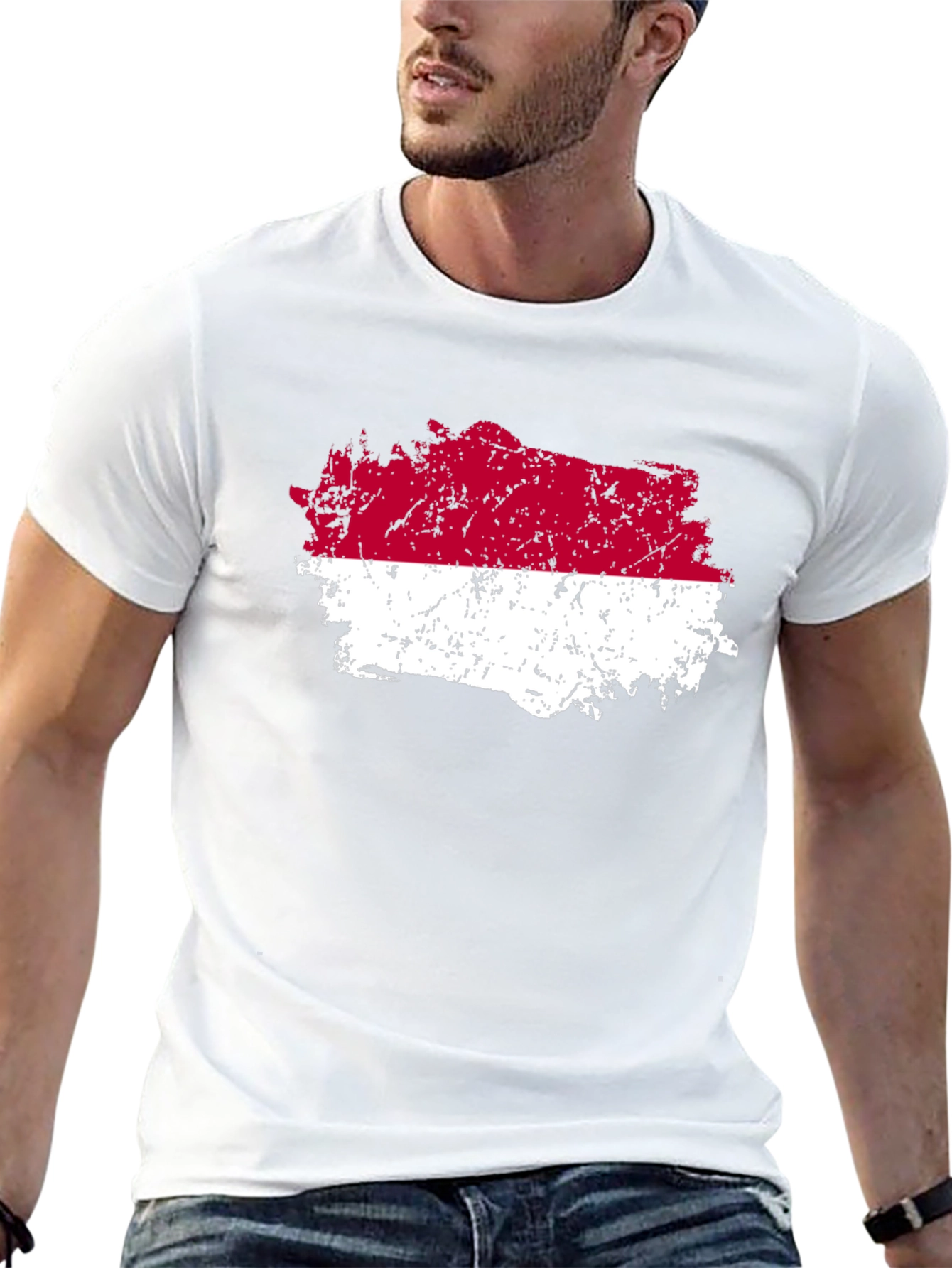 Indonesia Flag T-Shirt - Distressed Graphic Tee