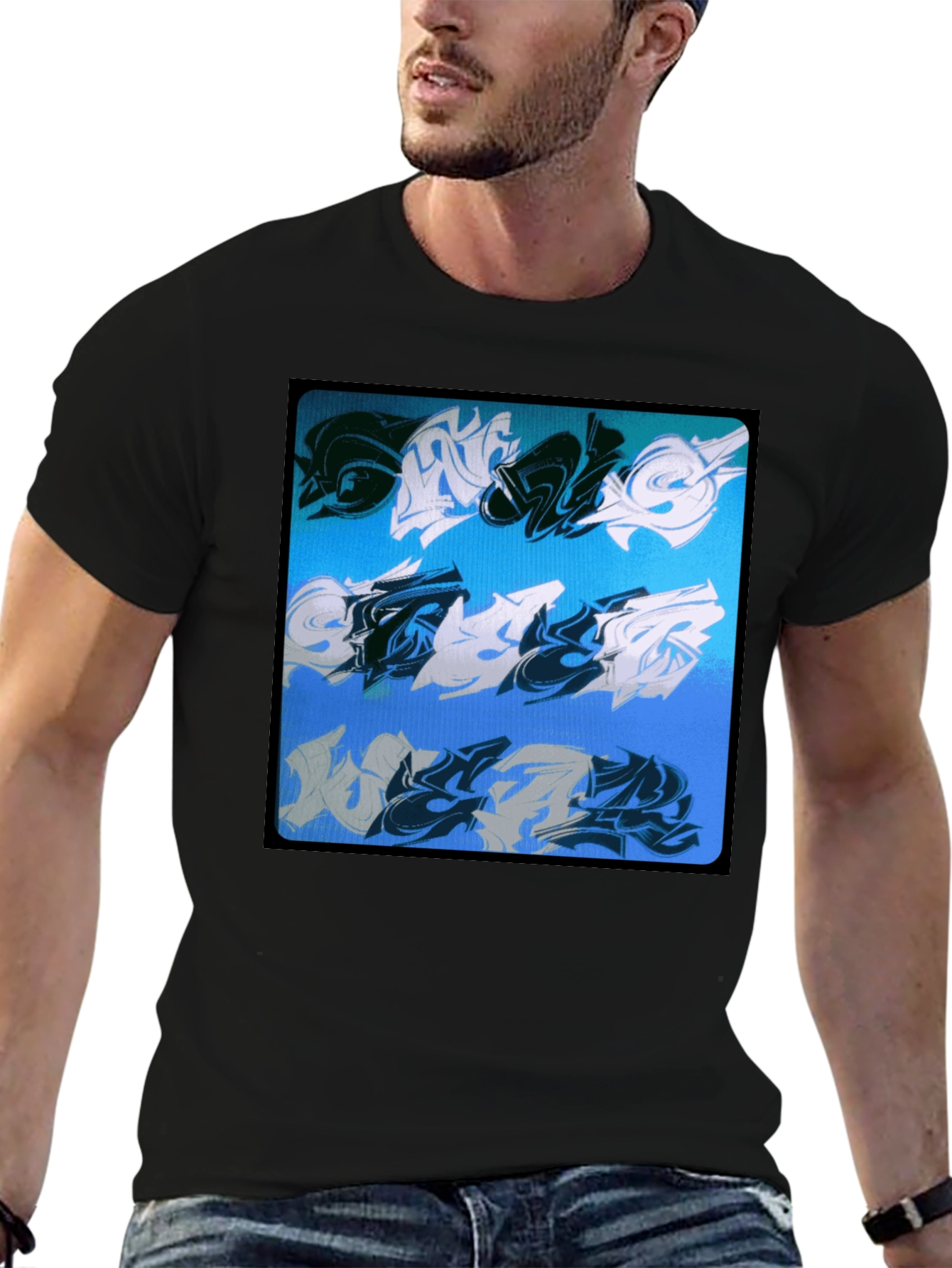 Abstract Graffiti Art Black Tee