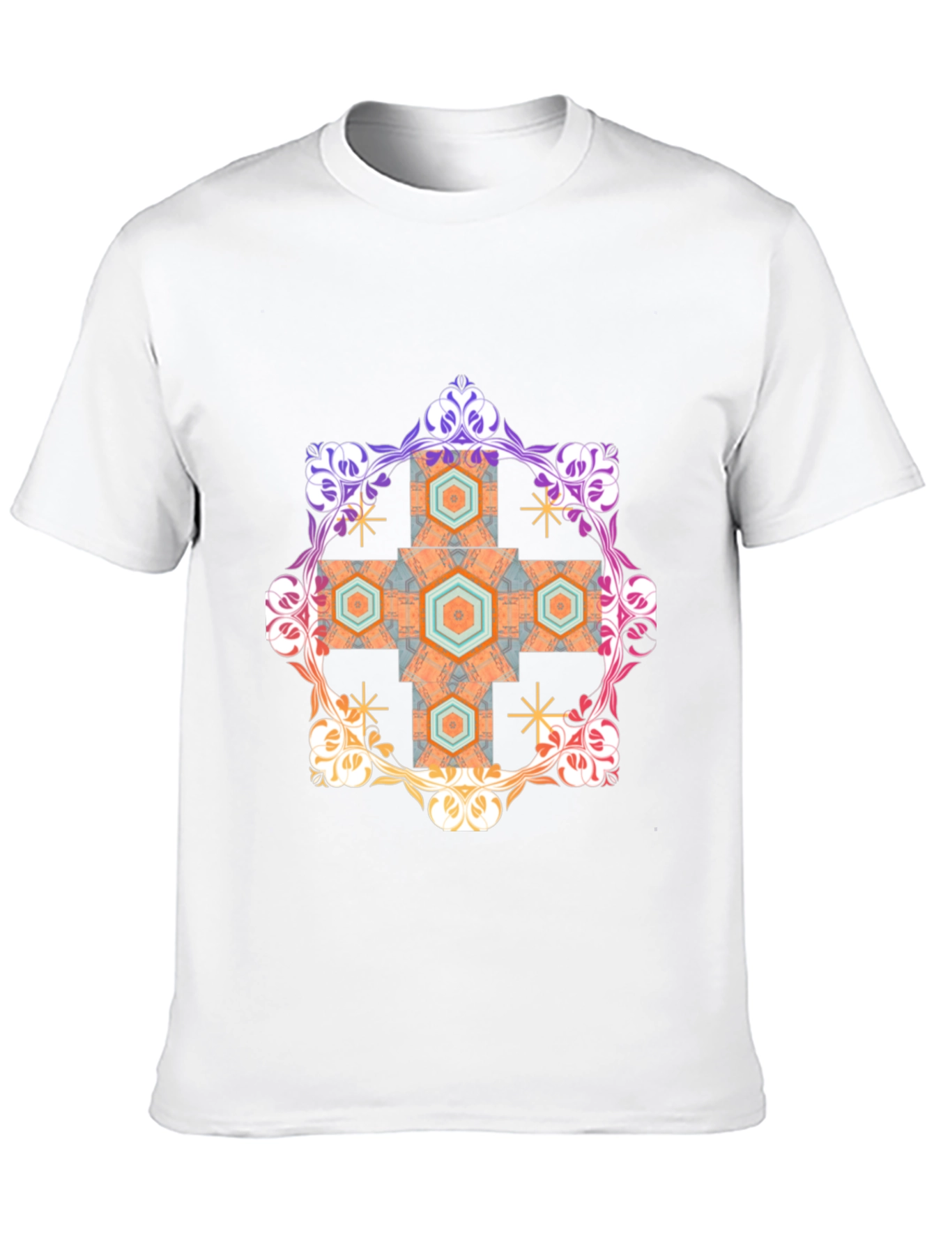 Geometric Ornament Black T-Shirt