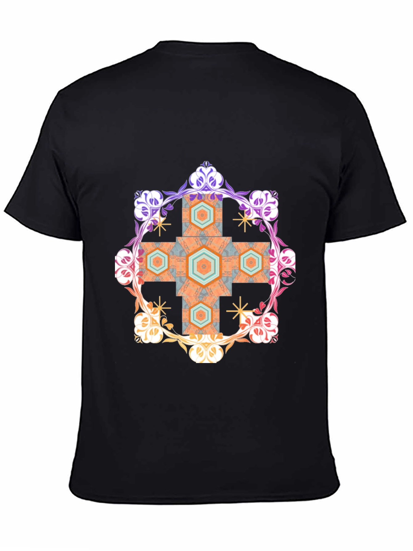 Geometric Ornament Black T-Shirt