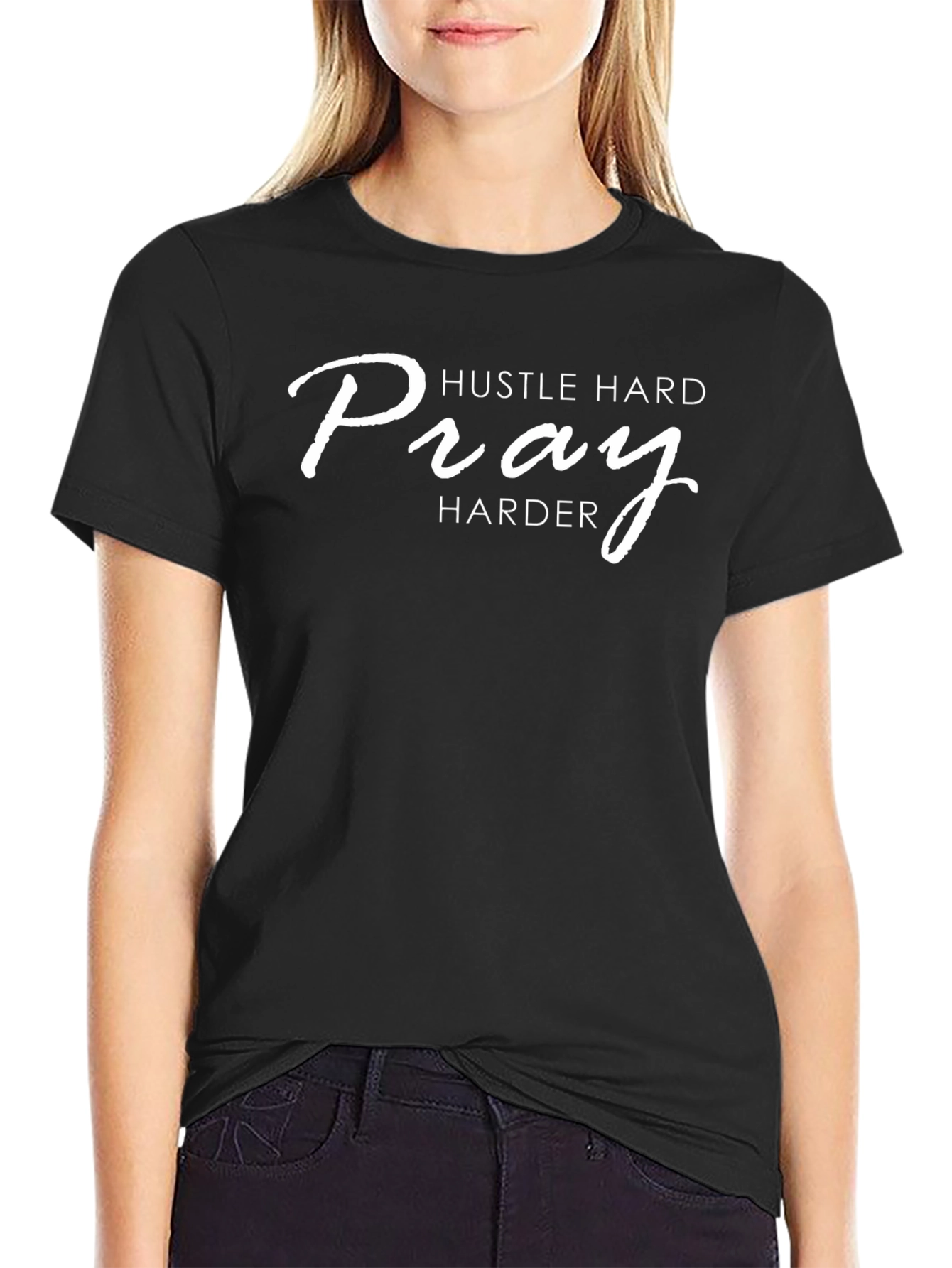 Hustle Hard Pray Harder Black T-Shirt