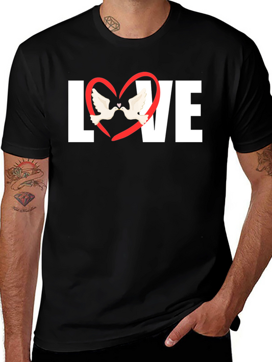 Love Heart Doves Graphic T-Shirt
