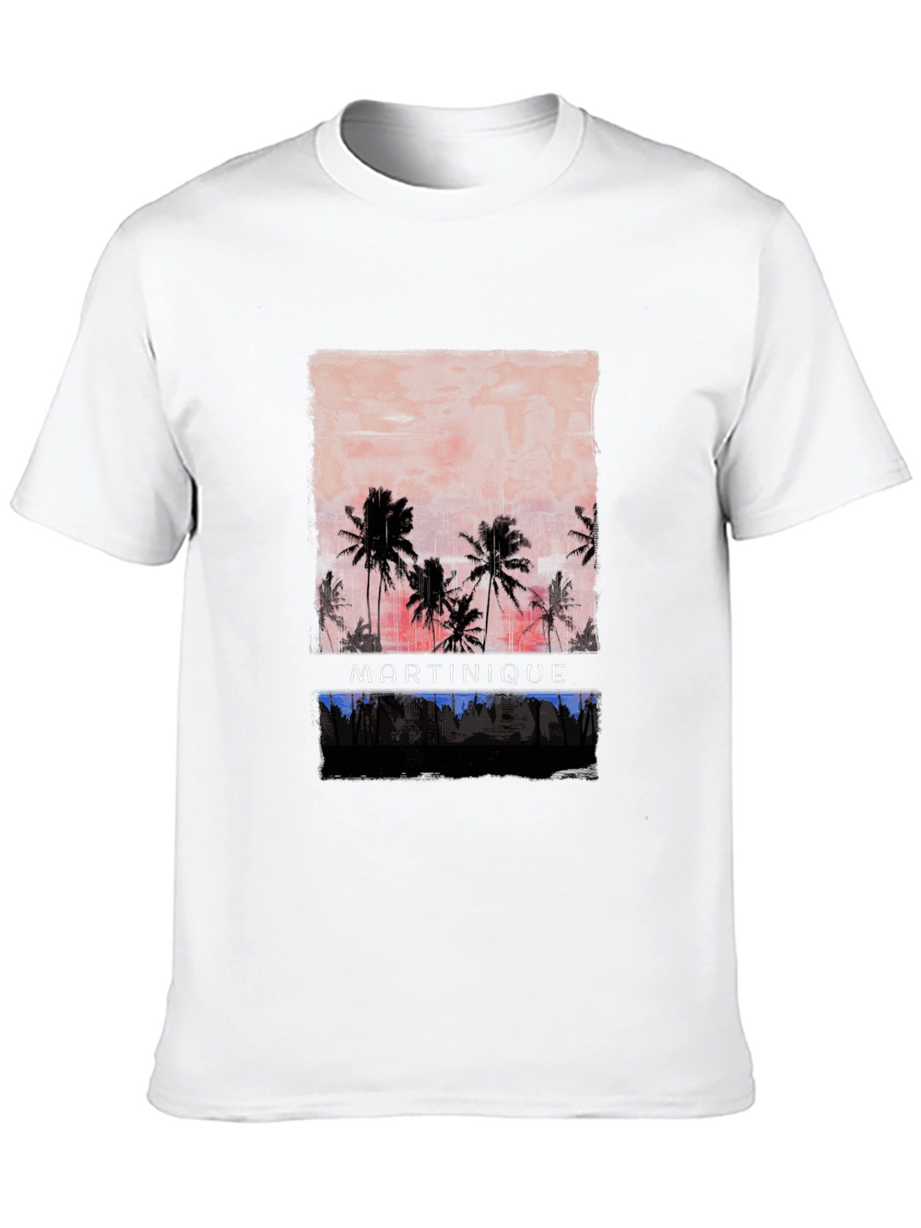 Martinique Palm Tree Sunset Graphic Tee