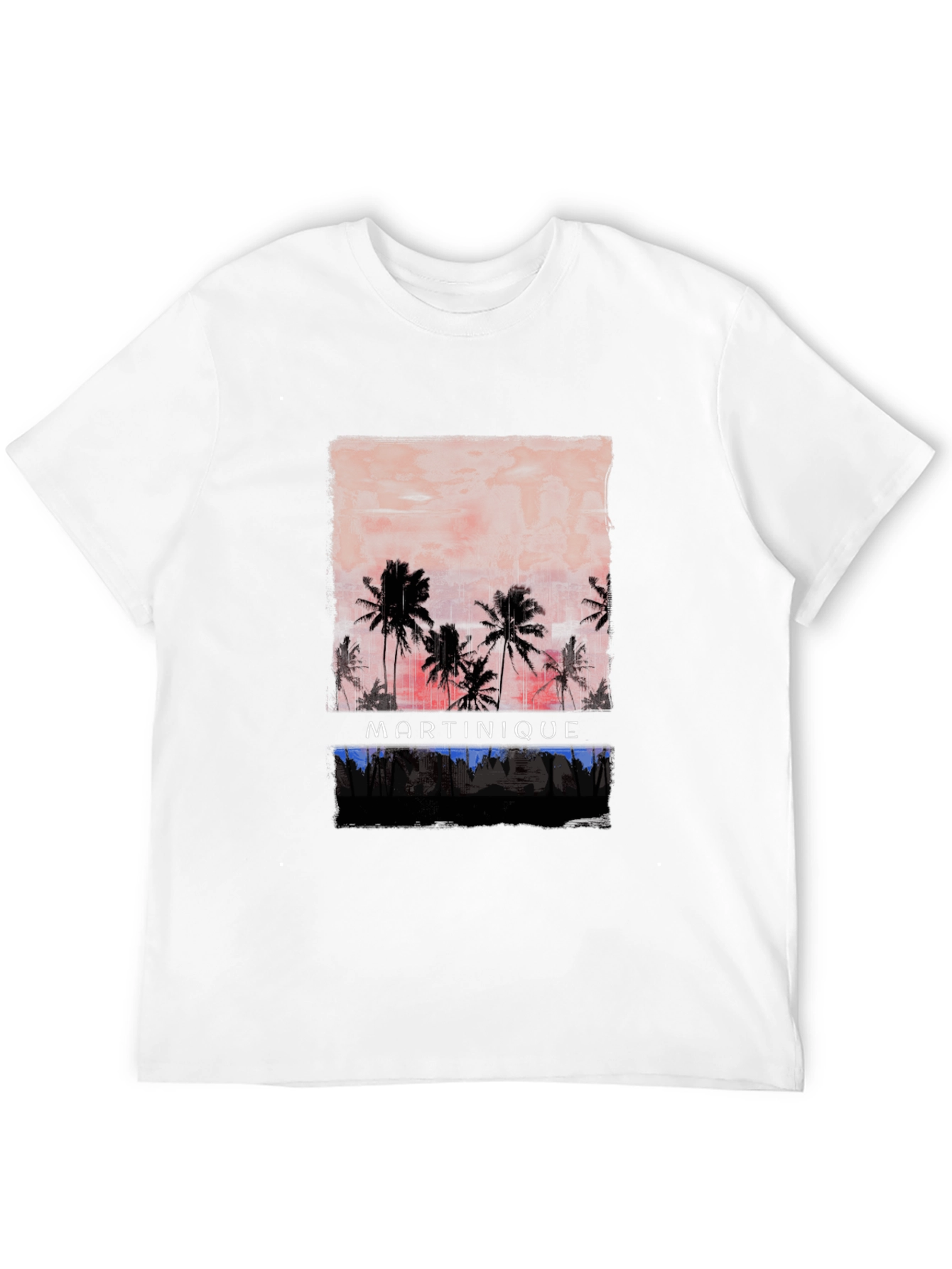 Martinique Palm Tree Sunset Graphic Tee