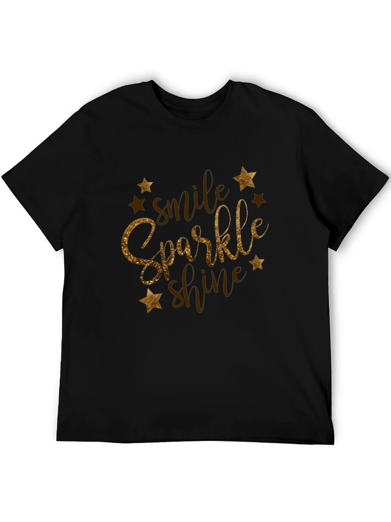 Smile Sparkle Shine Black Graphic Tee